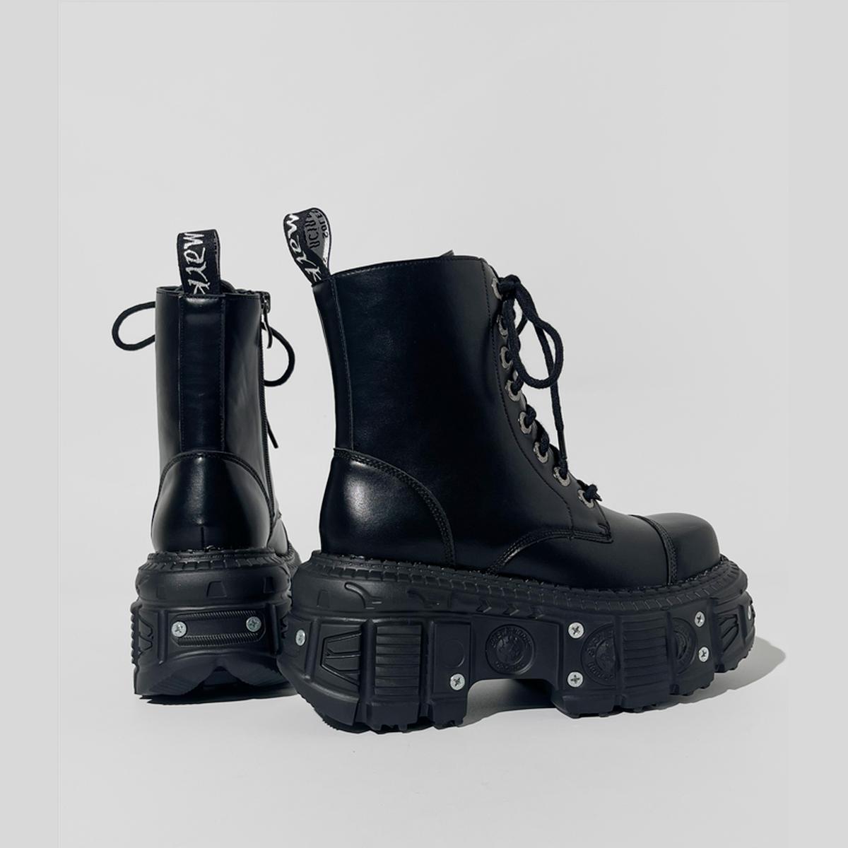 Chunky Metal-Studded Platform Boots