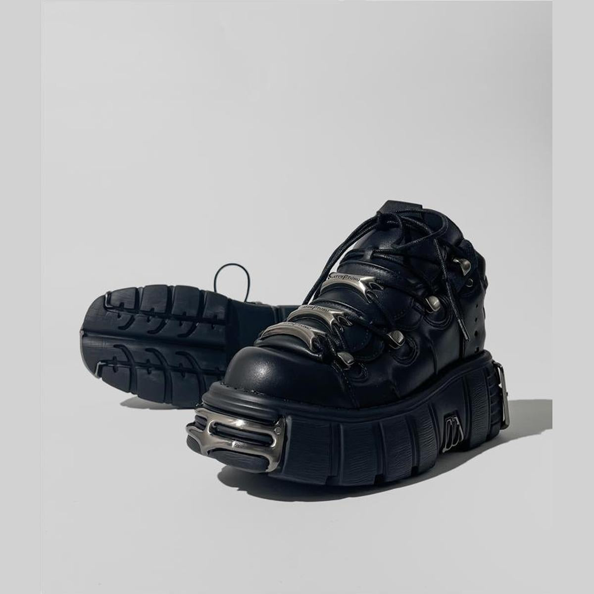 Cyberpunk Metal Accent Platform Boots