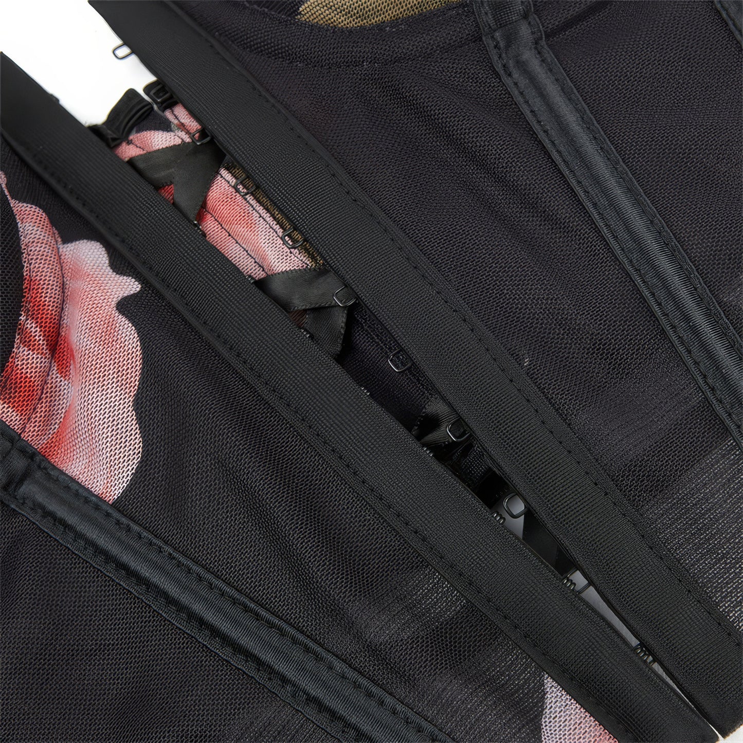 Mesh Rose Print Bustier Corset Top