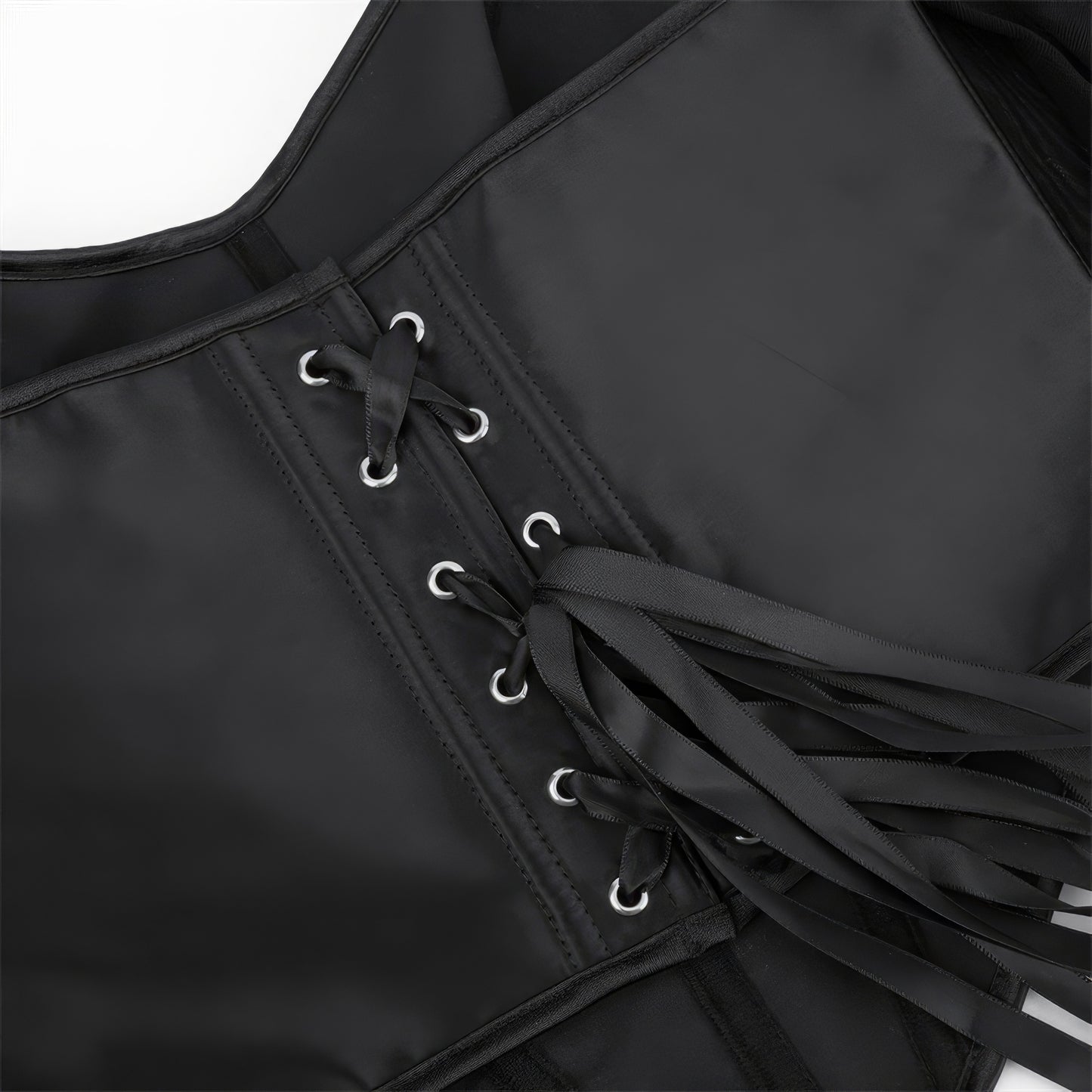 Satin Mesh Sleeve Sweetheart Corset Top