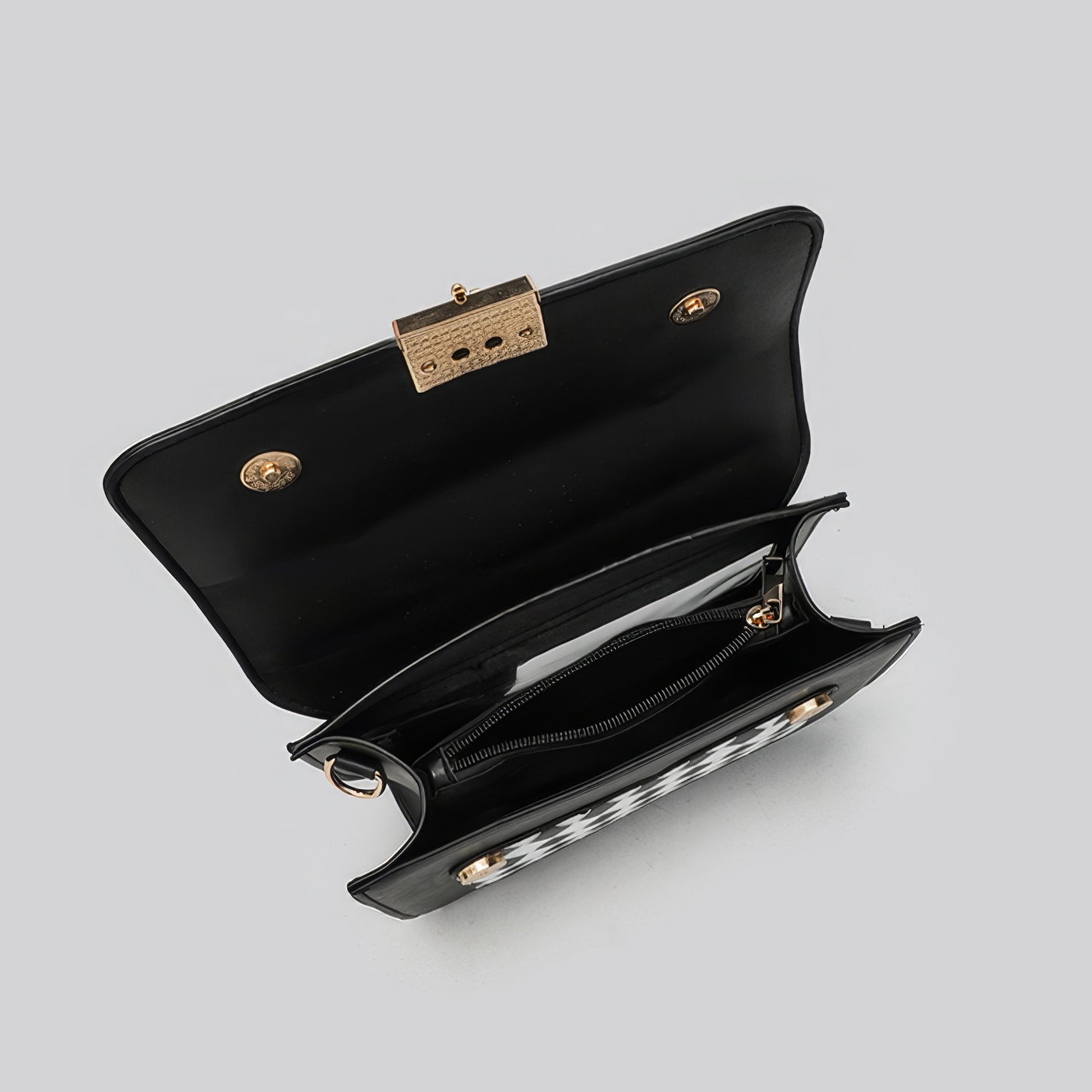 Clear Panel Ribbon Accent Mini Bag