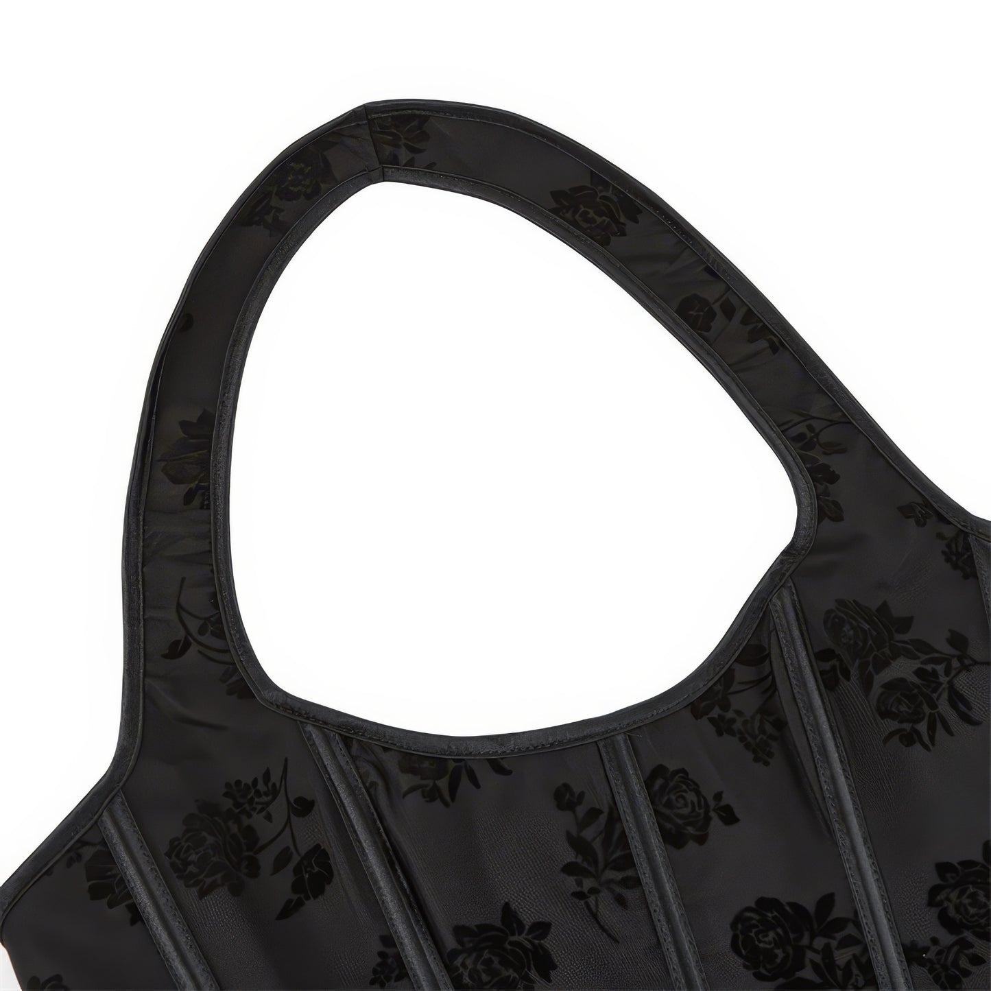 Velvet Floral Halter Corset Top