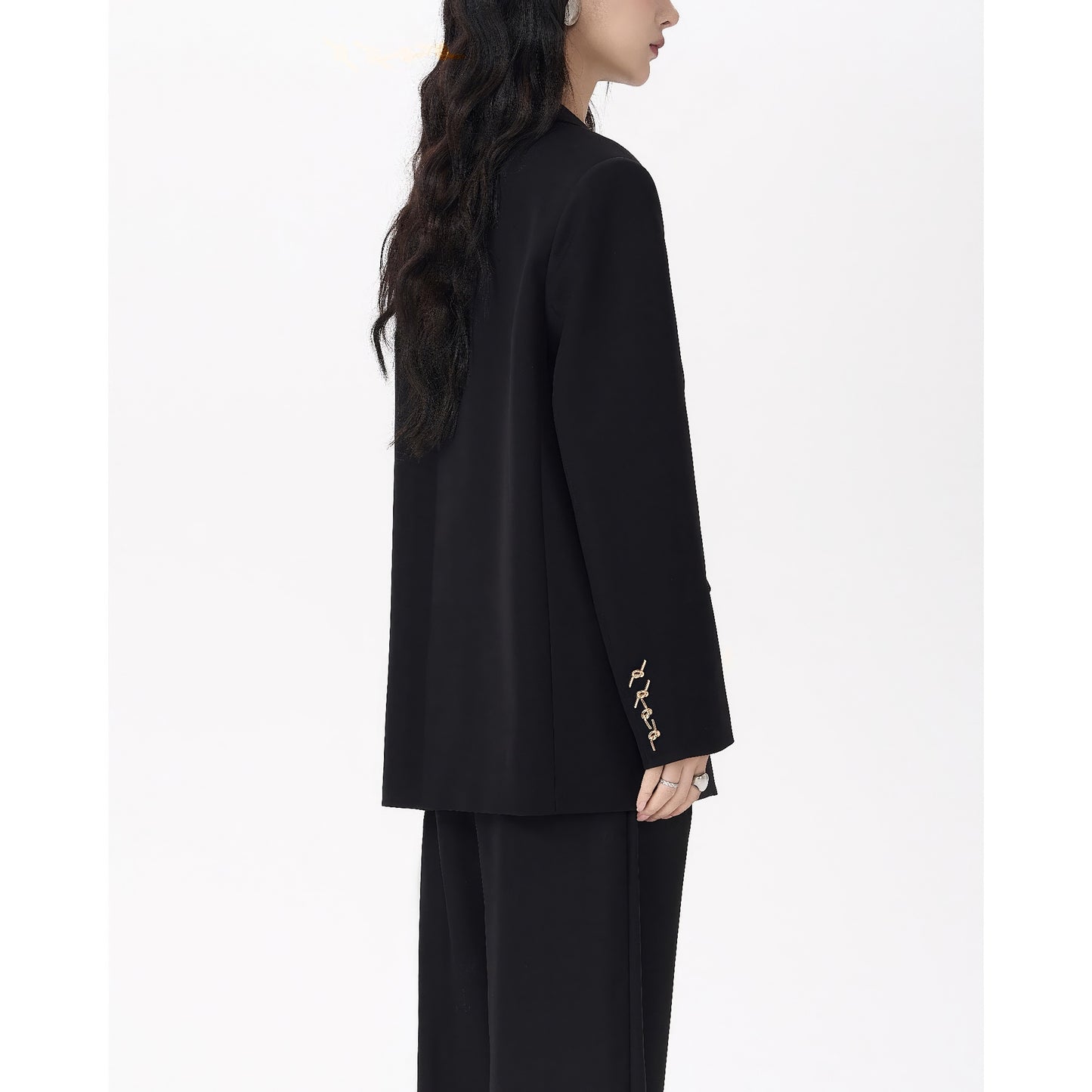 Gold Button Oversized Tailored Blazer