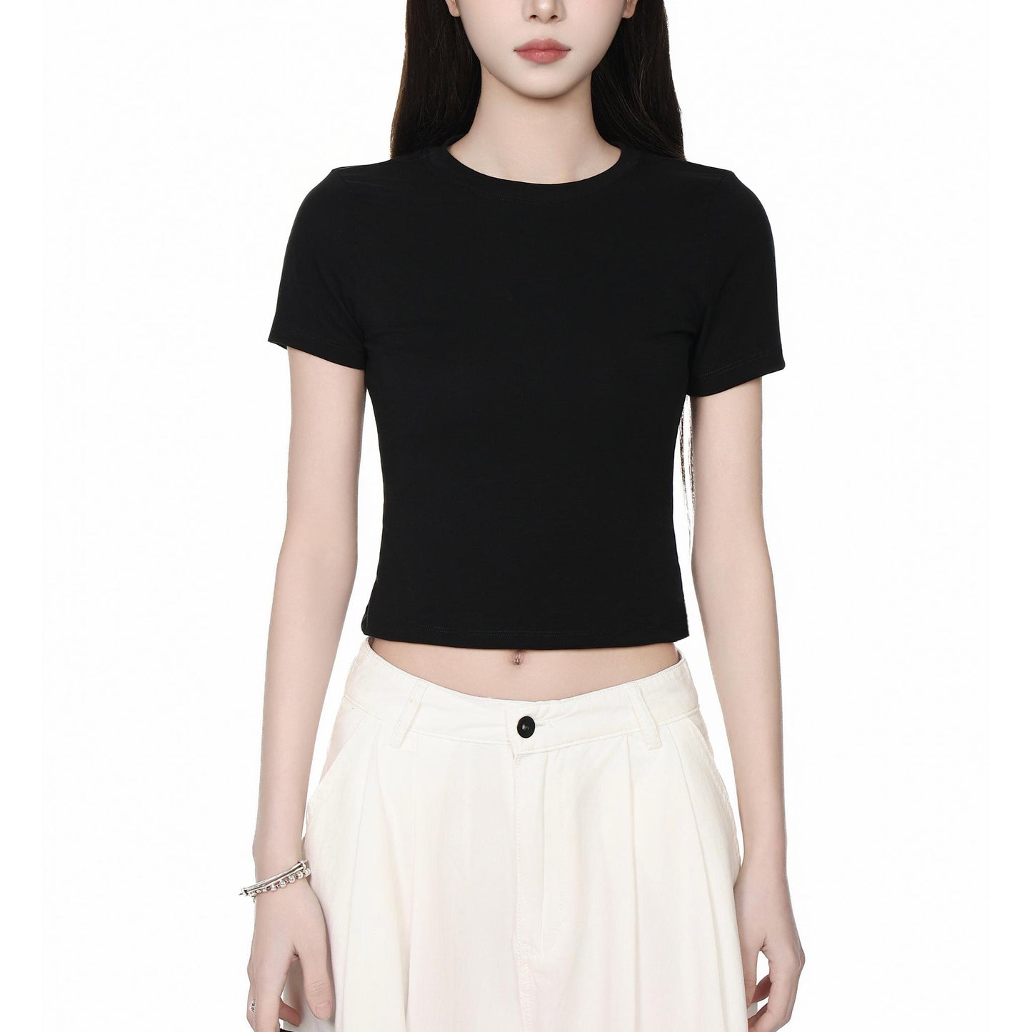 Basic Slim Fit Crop T-Shirt