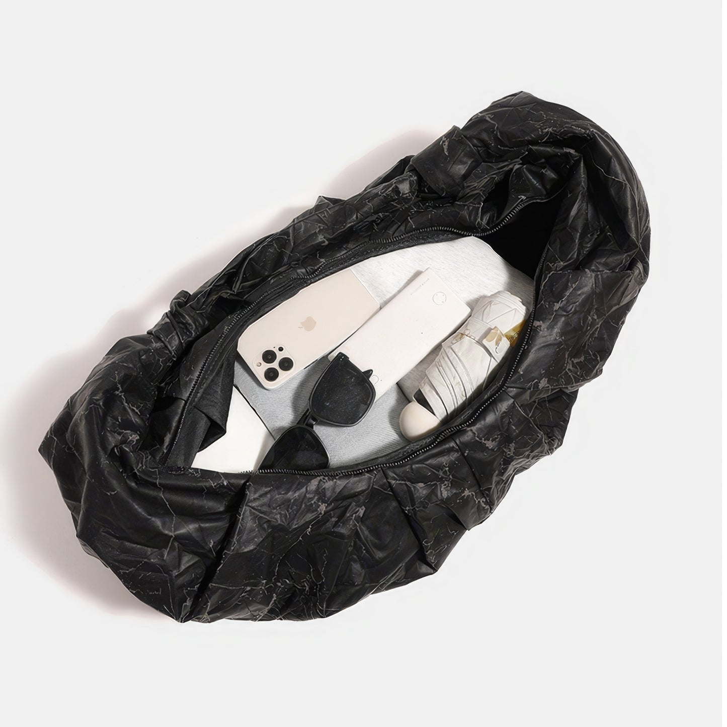 Crinkled Marble Texture Knot Shoulder Bag