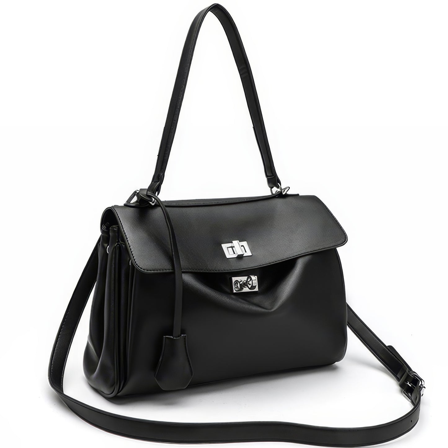 Structured Matte Flap Shoulder Bag