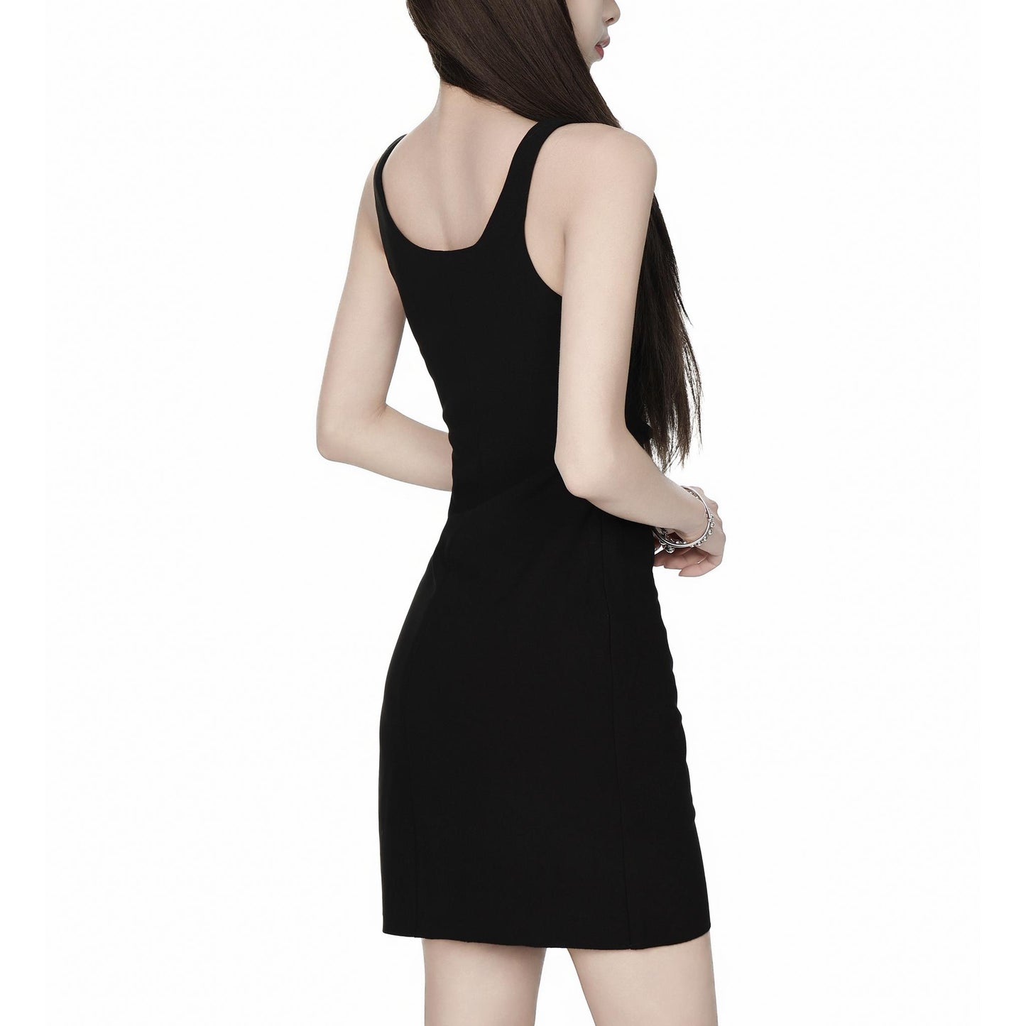 Square Neck Sleeveless Fitted Mini Dress