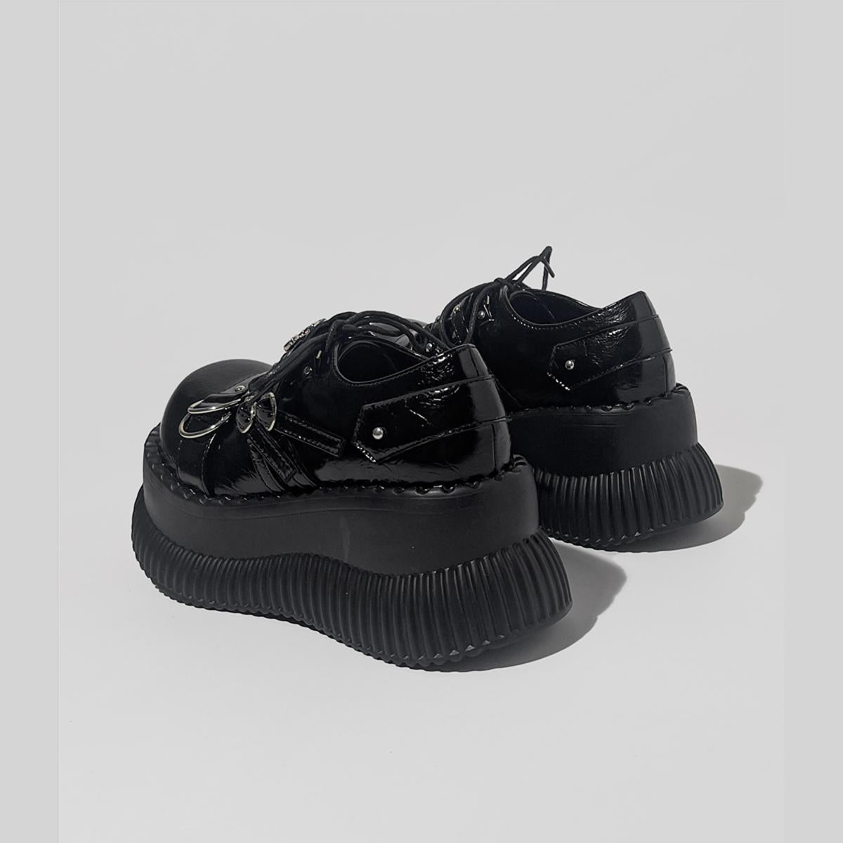 Black Patent Chain Platform Shoes