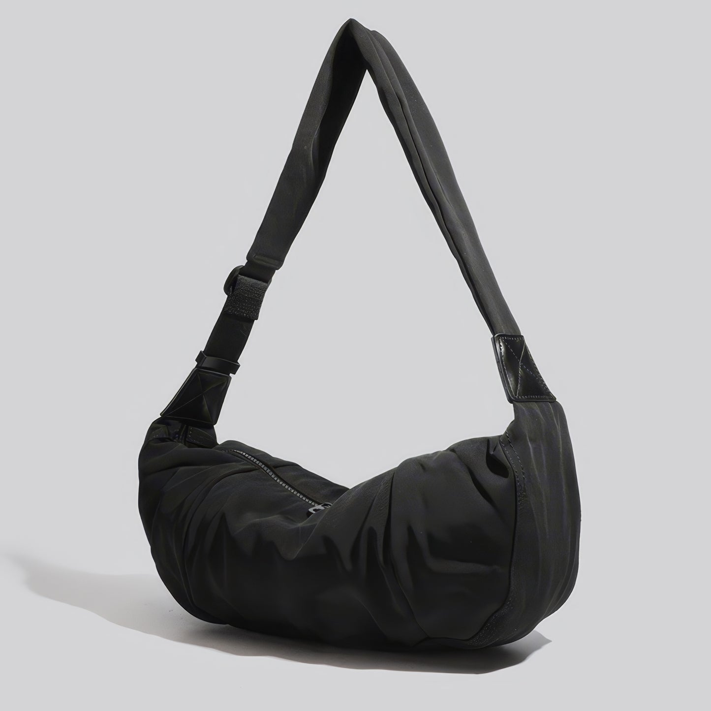 Curved Nylon Sling Shoulder Bag