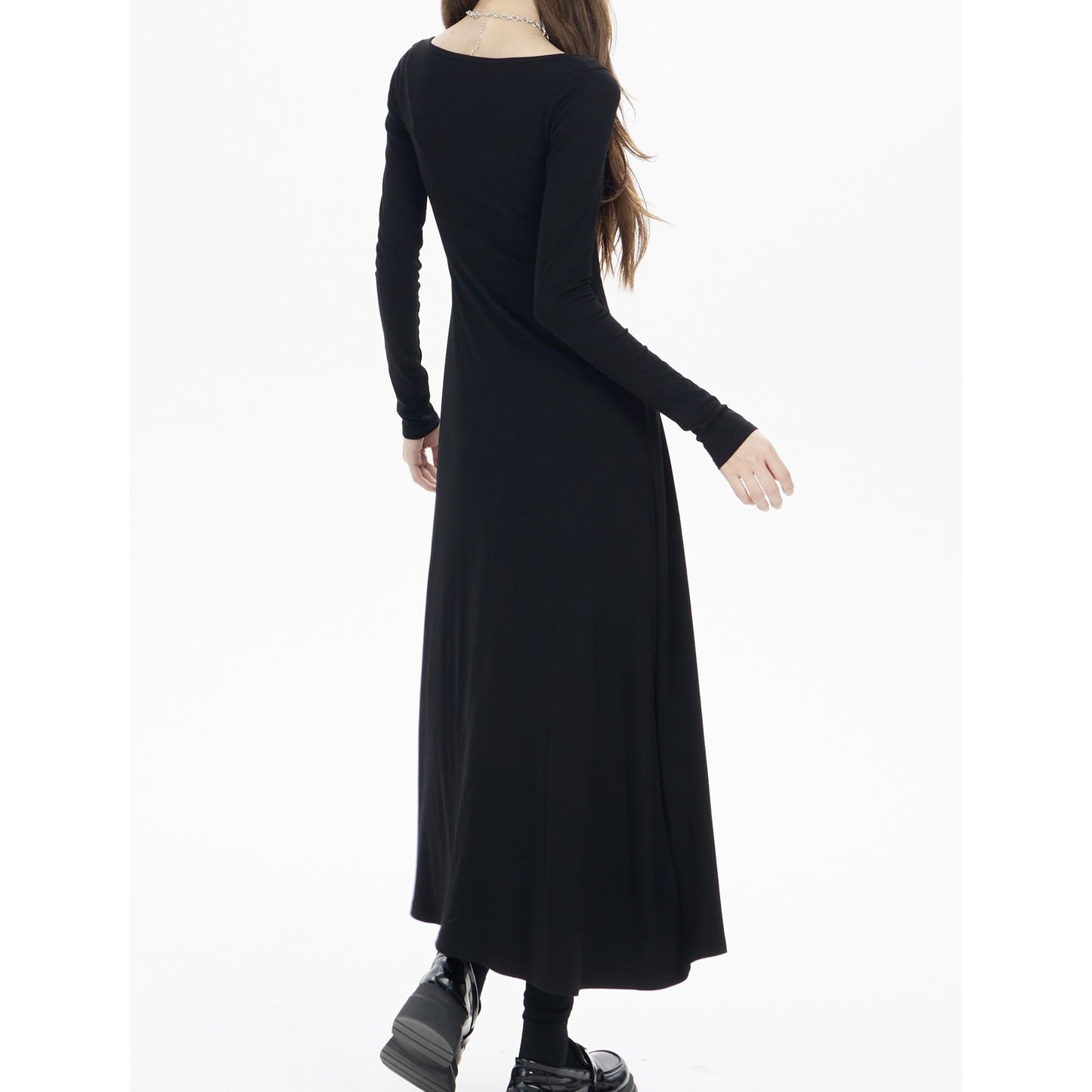 Square Neck Flared Maxi Dress