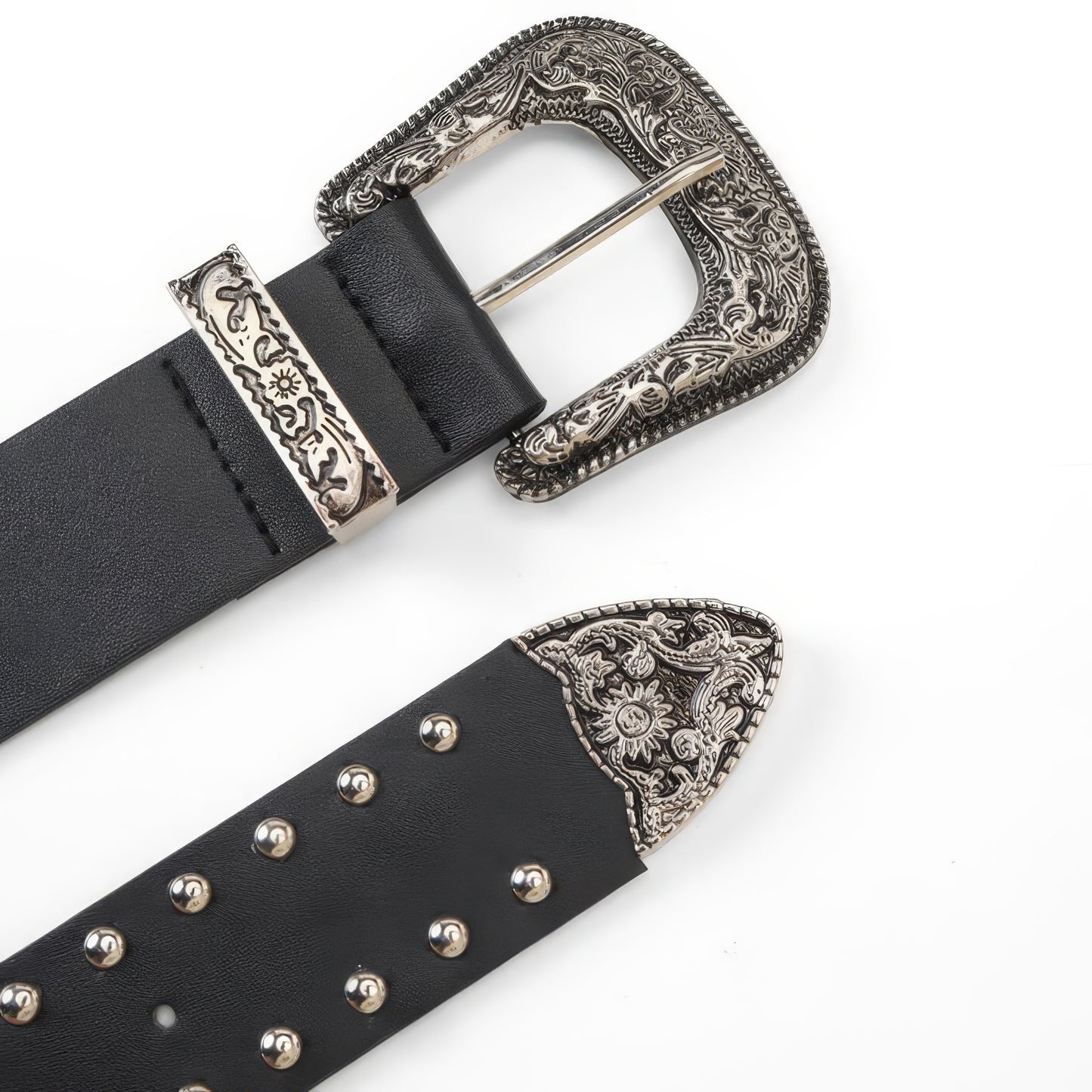 Studded Belt Flap Pocket Shorts