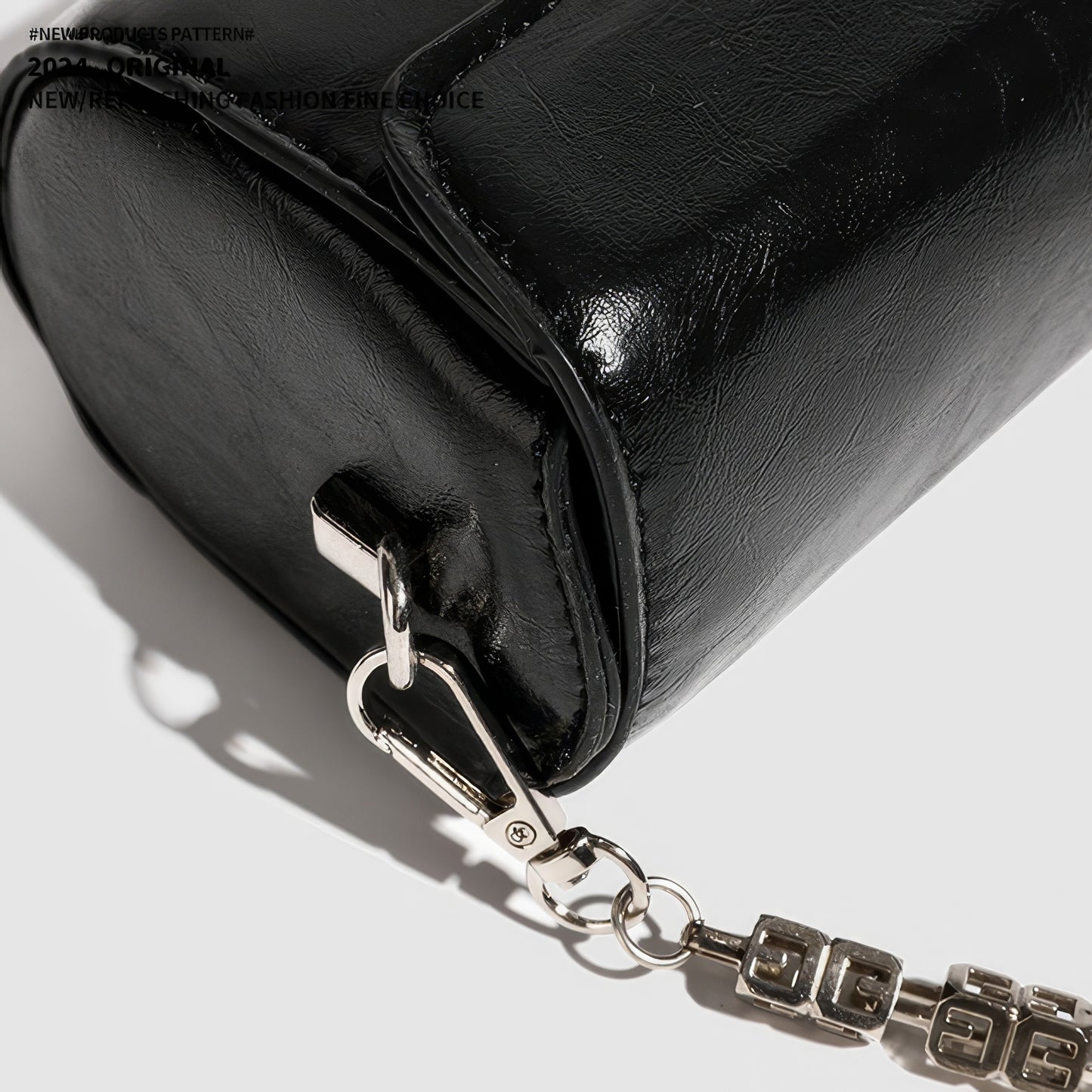 Glossy Cylinder Chain Mini Bag