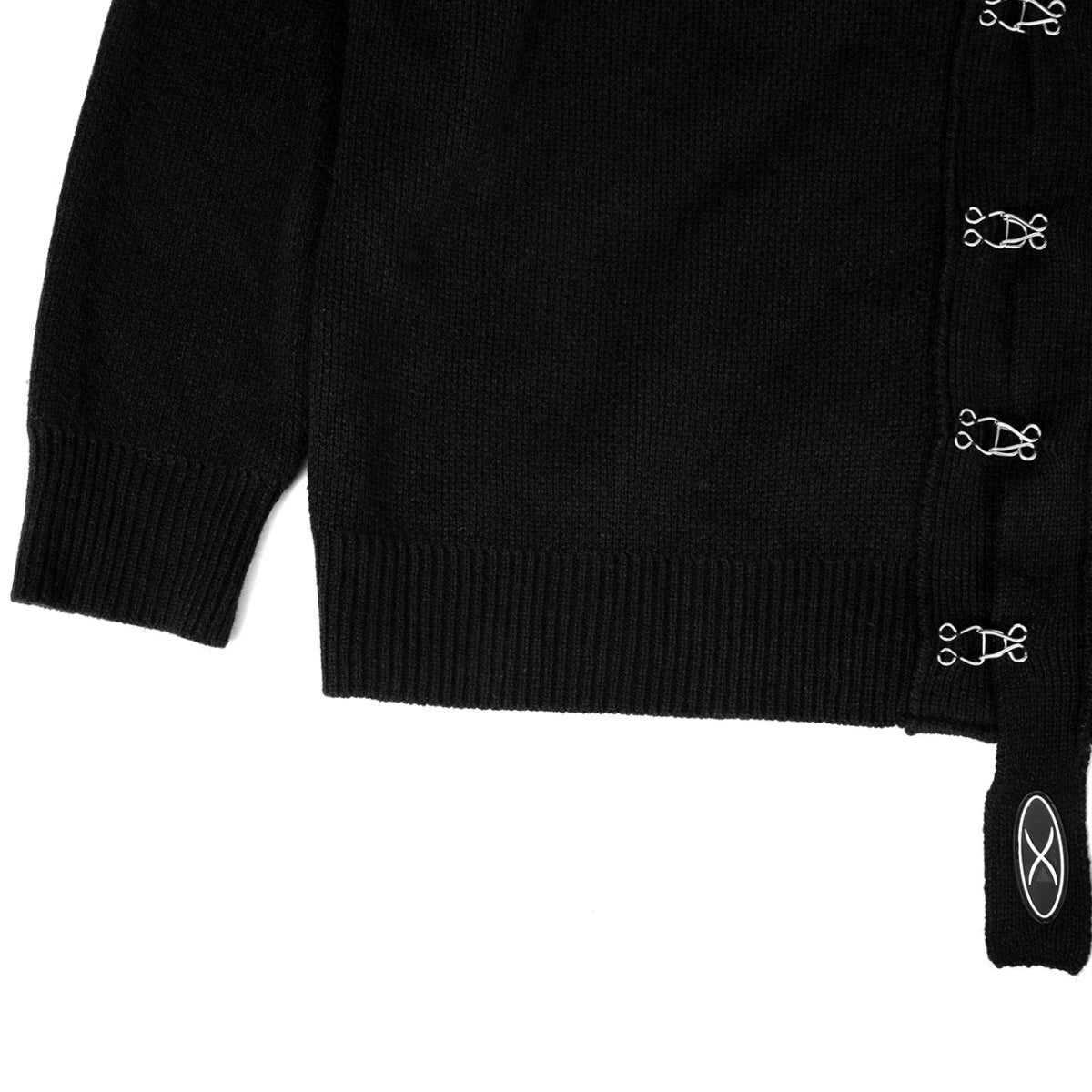 Hook Closure Graphic Back Knit Cardigan