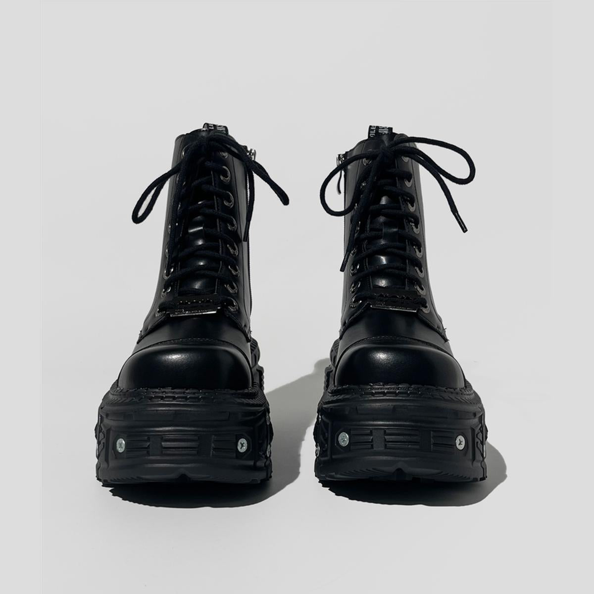 Chunky Metal-Studded Platform Boots