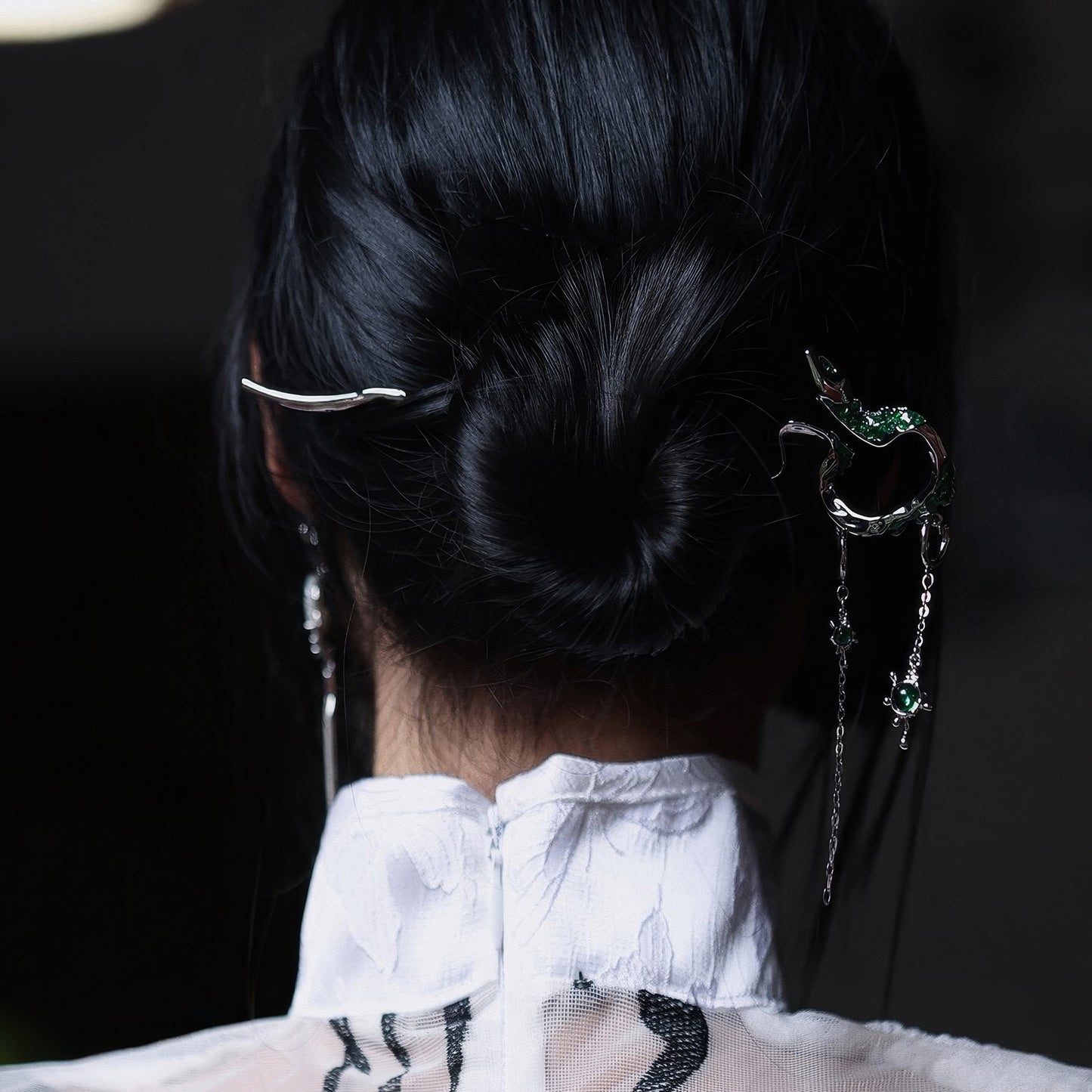 Emerald Snake Charm Hair Stick