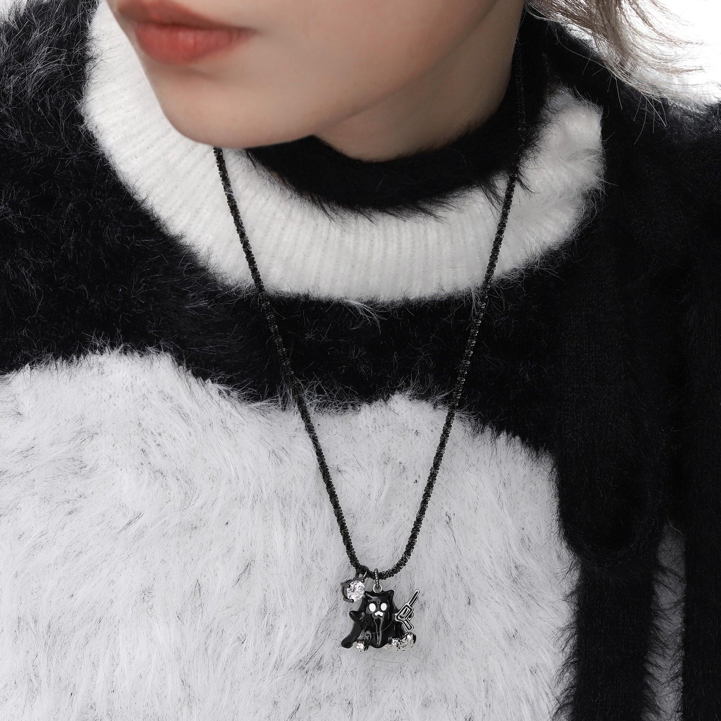 Ghost Cat Weapon Pendant Necklace