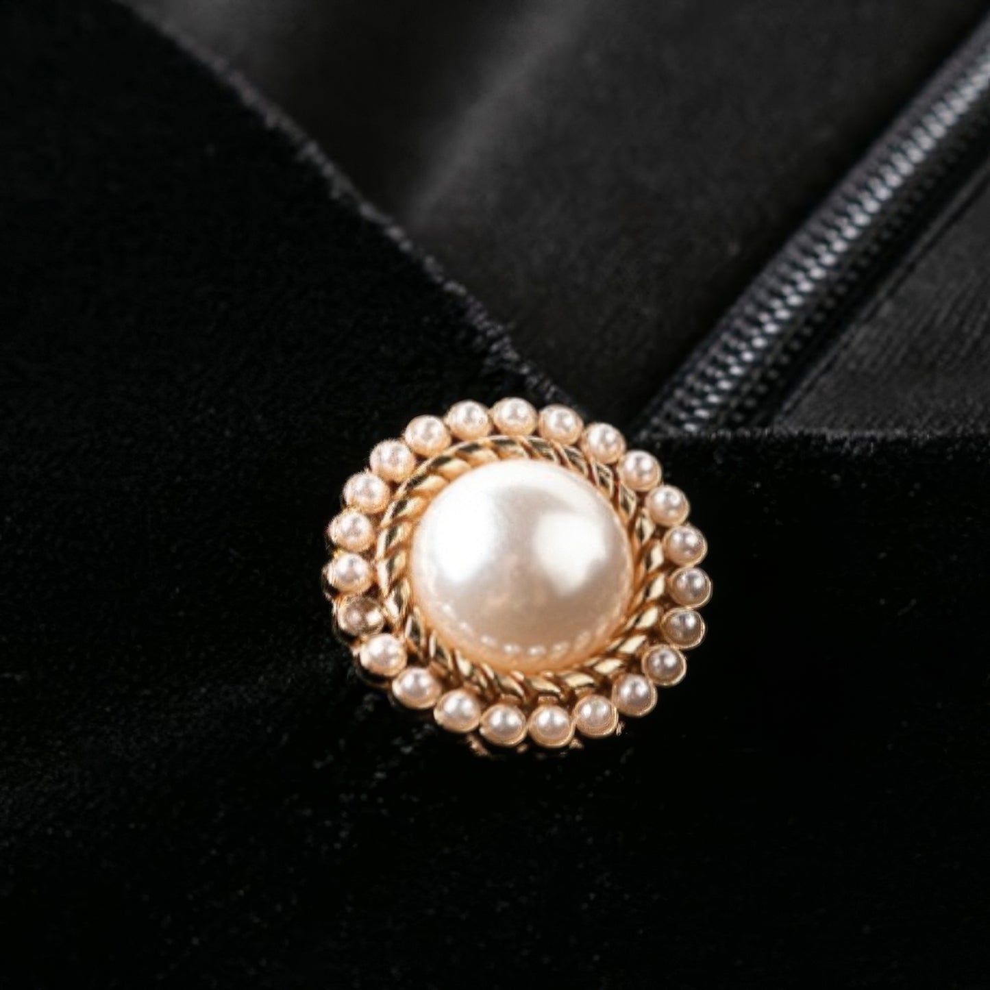 Velvet Button-Down Long Sleeve Black Dress