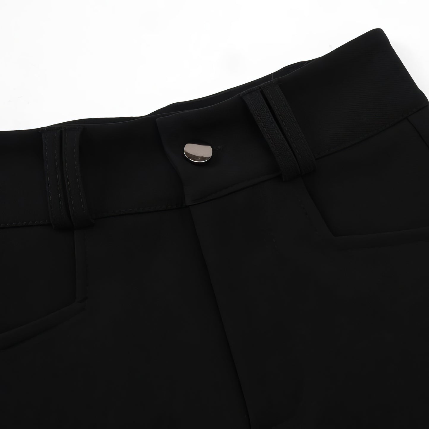 Rhinestone Buckle Black Shorts