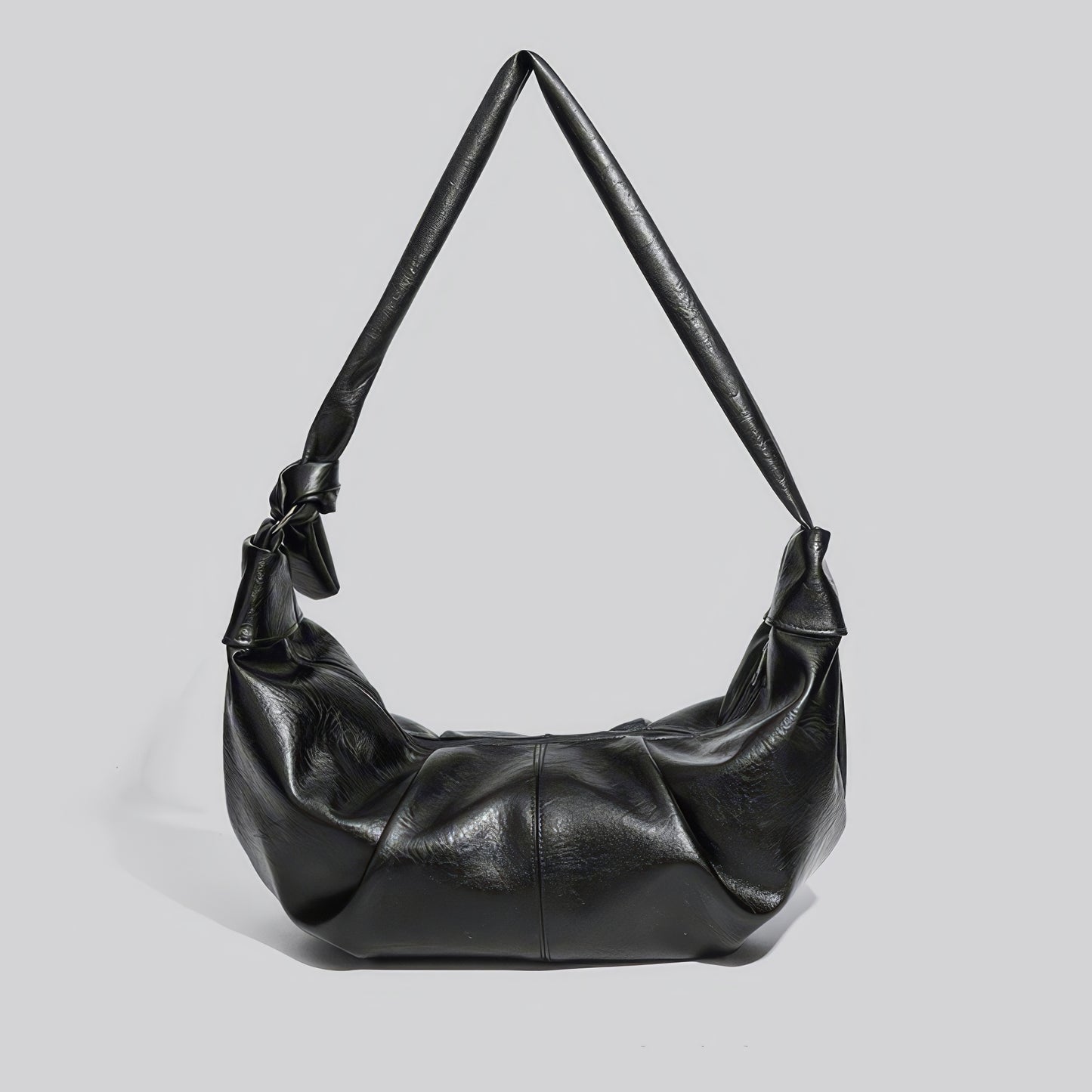 Knotted Strap Slouchy Faux Leather Bag