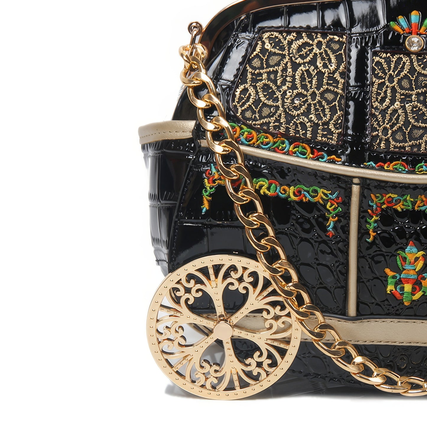 Carriage Embossed Croc Mini Bag