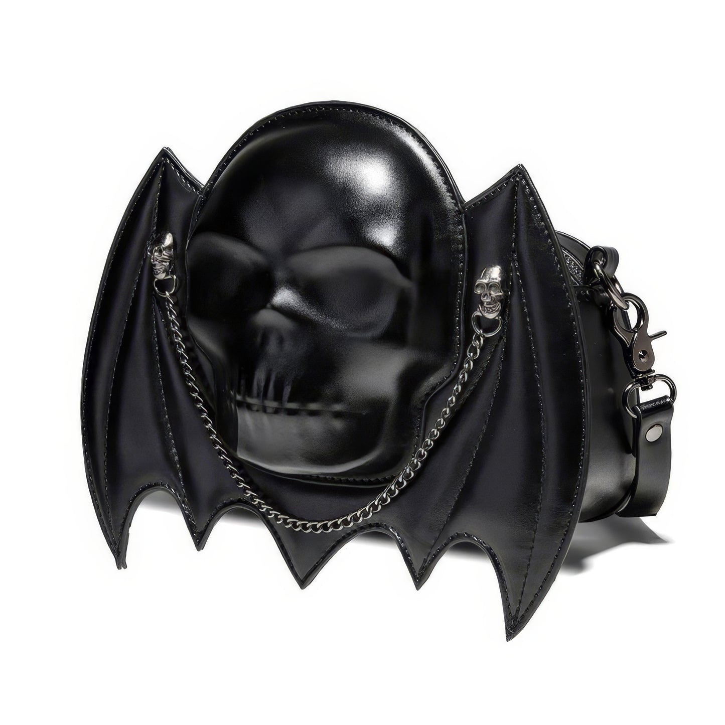 Bat Wing Skull Accent Shoulder Bag