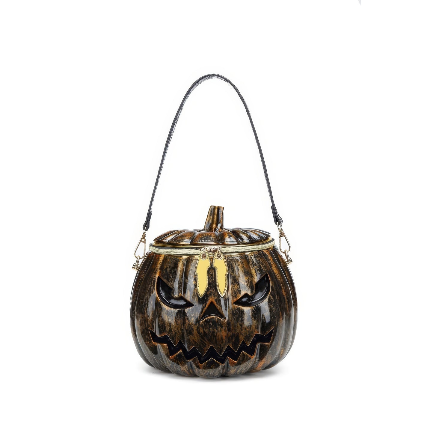 Jack-O'-Lantern Shiny Pumpkin Crossbody Bag