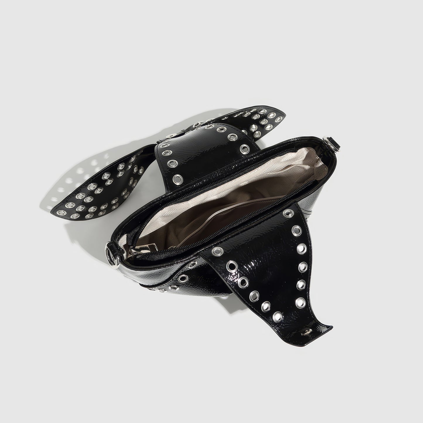 Studded Patent Bow Chain Bag