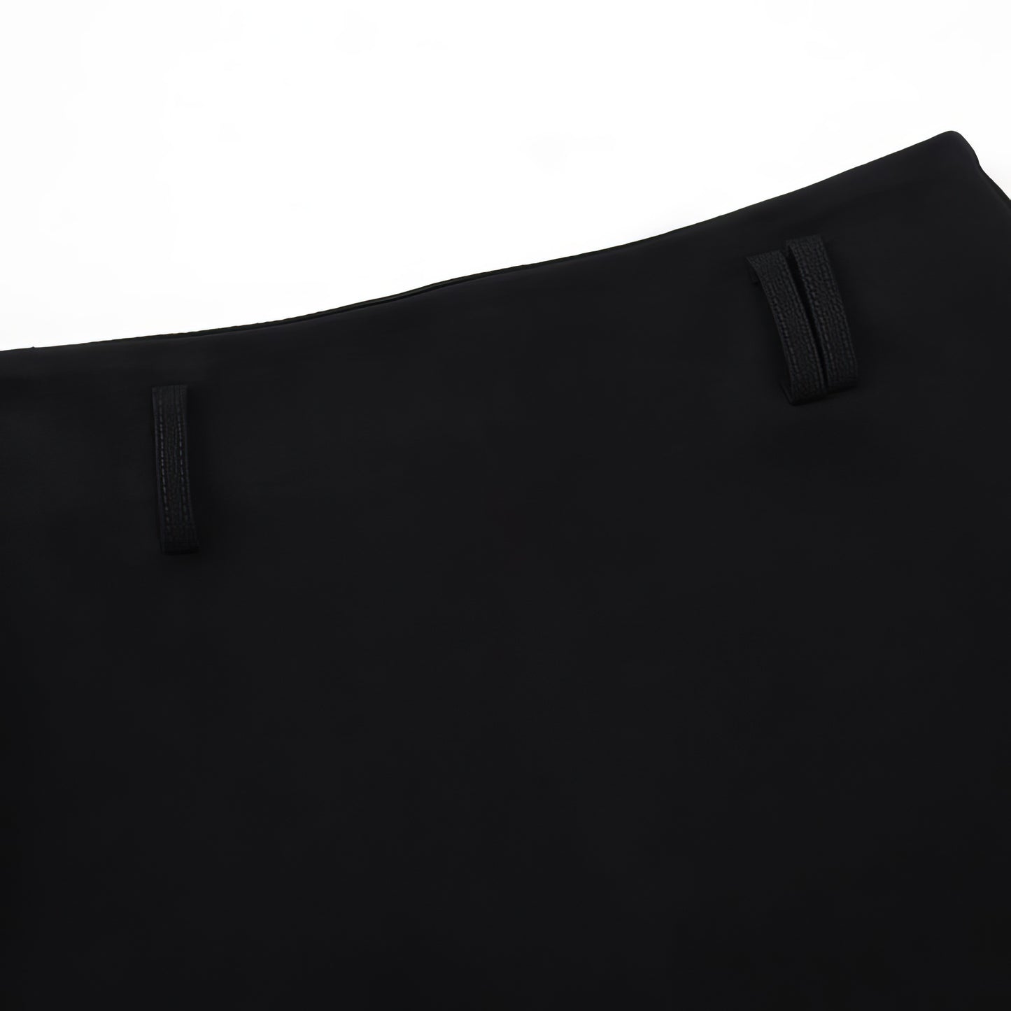 Bold Buckle Belted Black Mini Skirt
