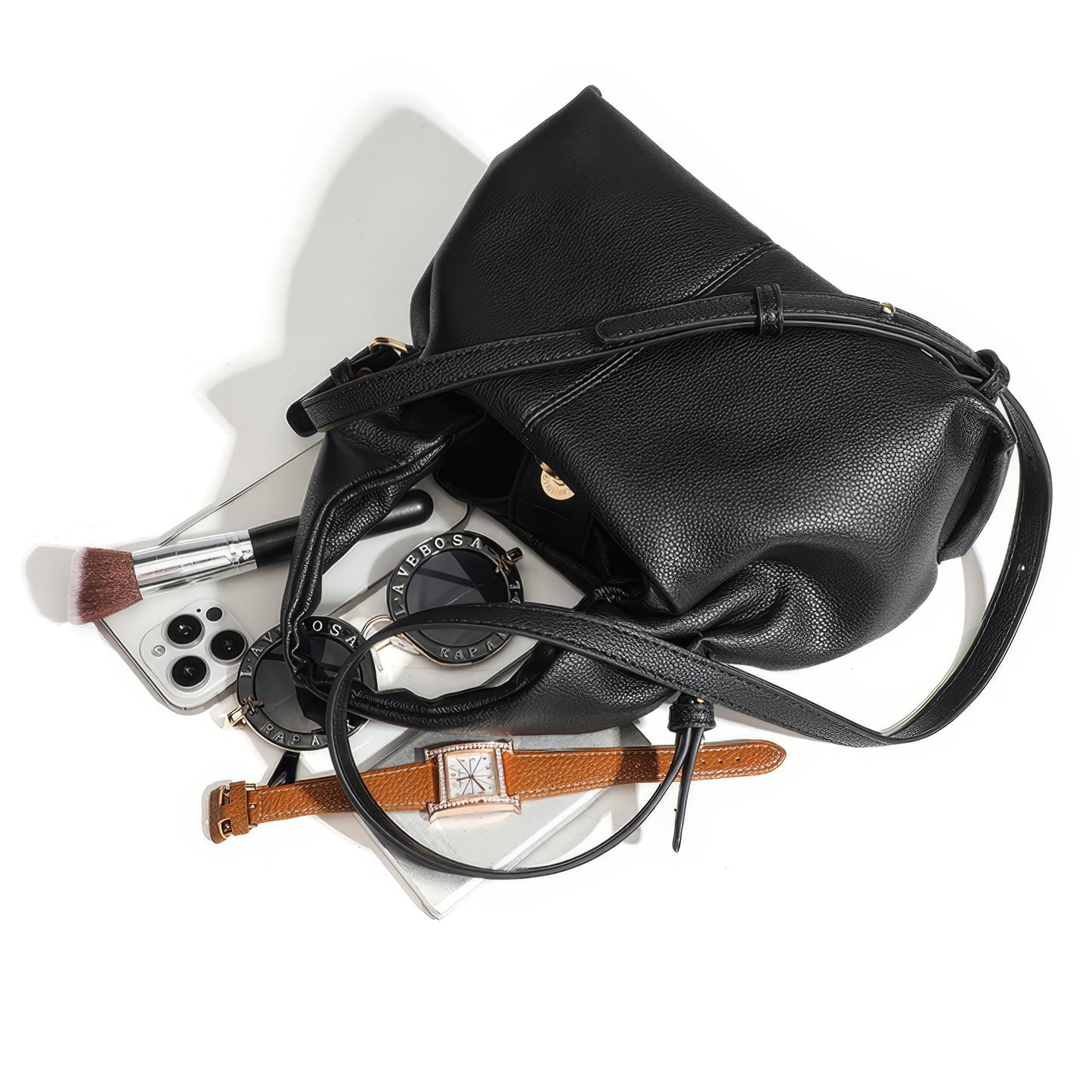 Soft Ruched Faux Leather Mini Bag