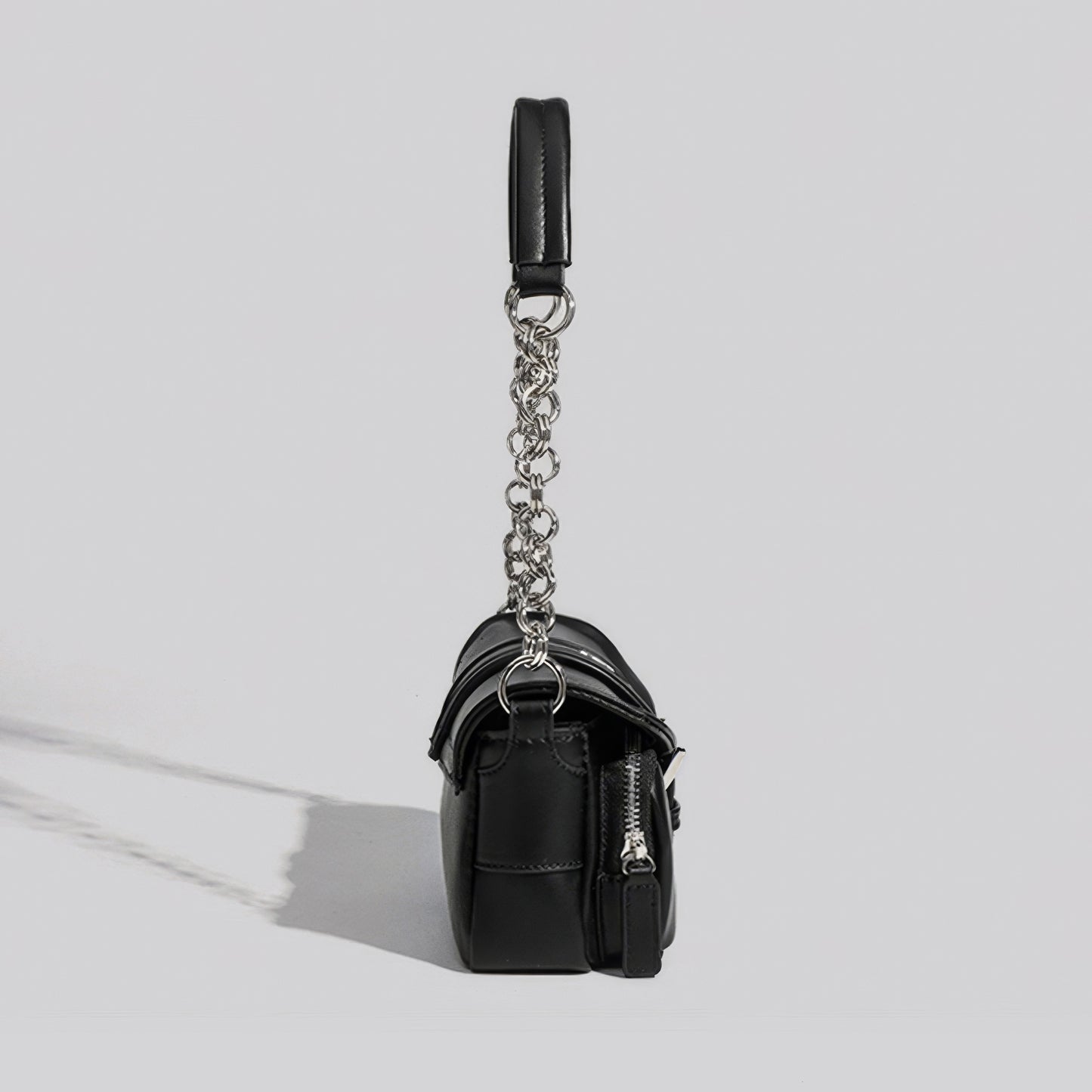 Chain Strap Buckled Pocket Shoulder Bag