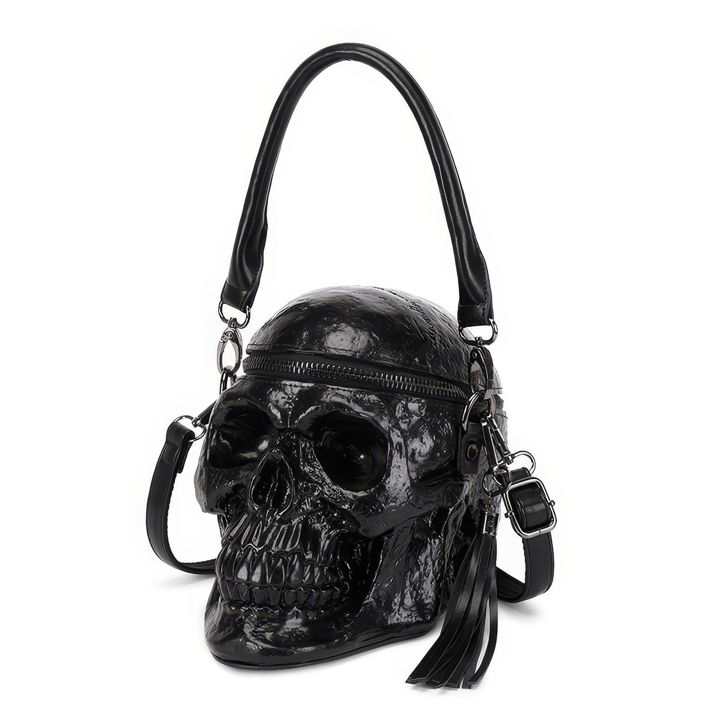 Glossy Skull-Shaped Shoulder Bag