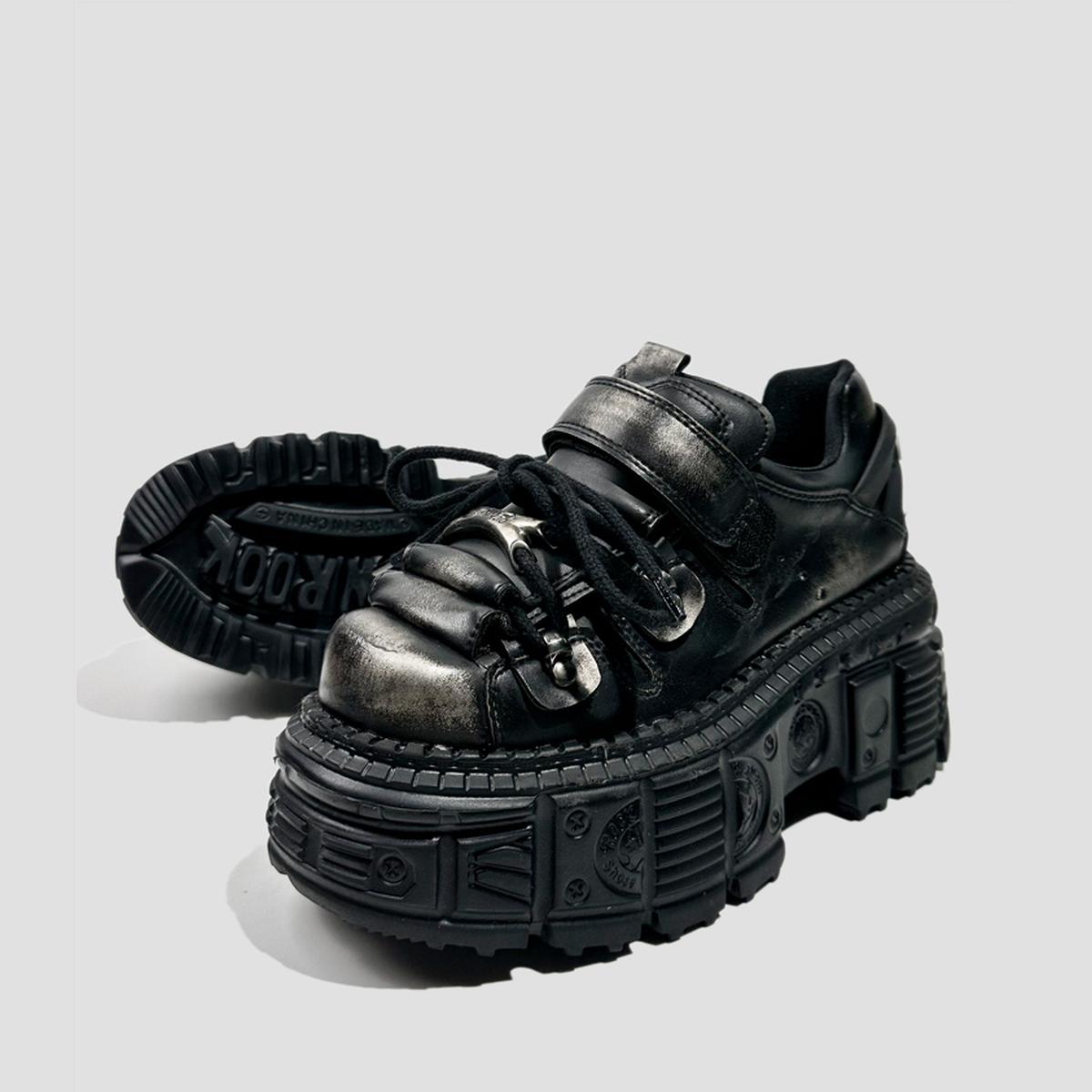 Industrial Distressed Platform Sneakers