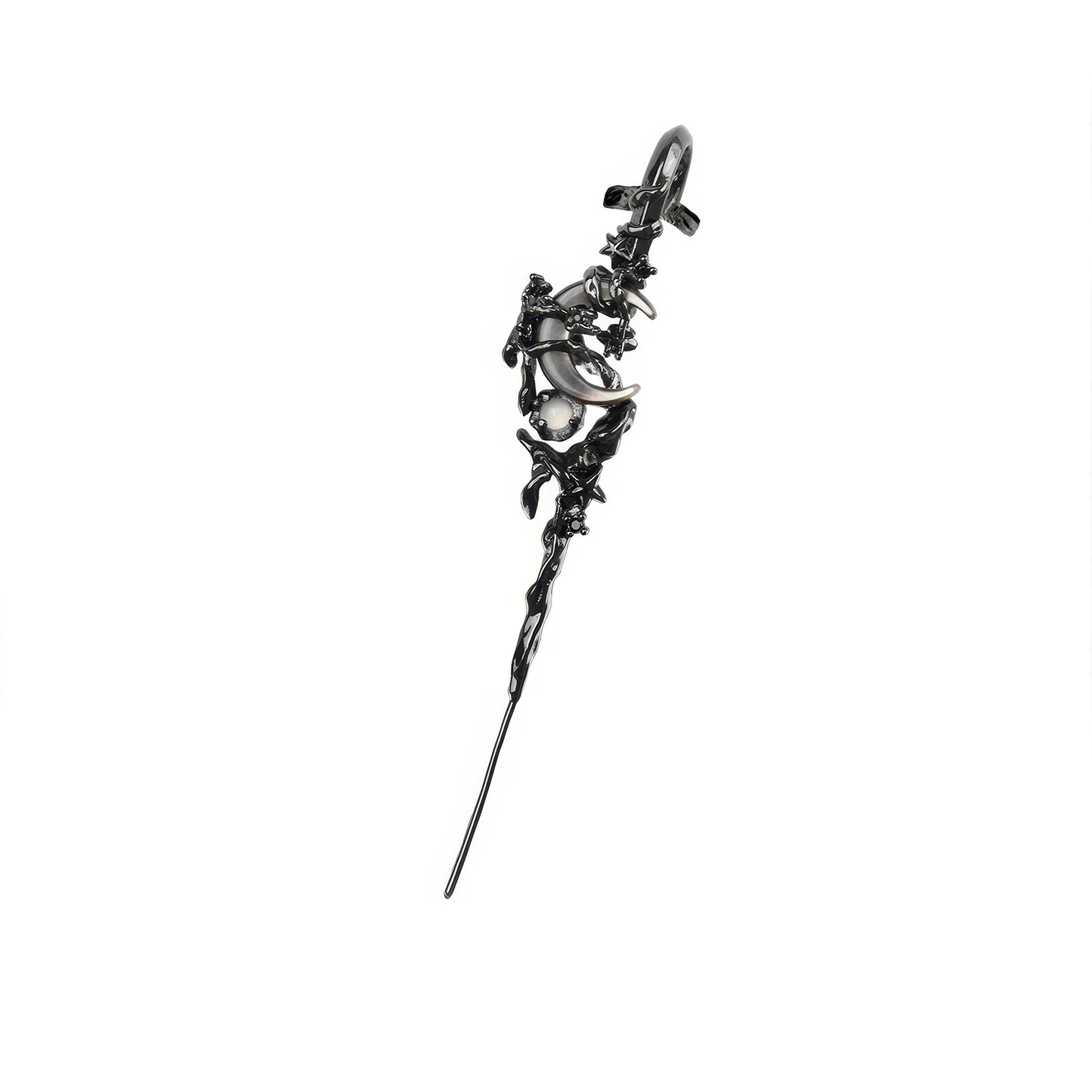 Black Crescent Vine Ear Cuff