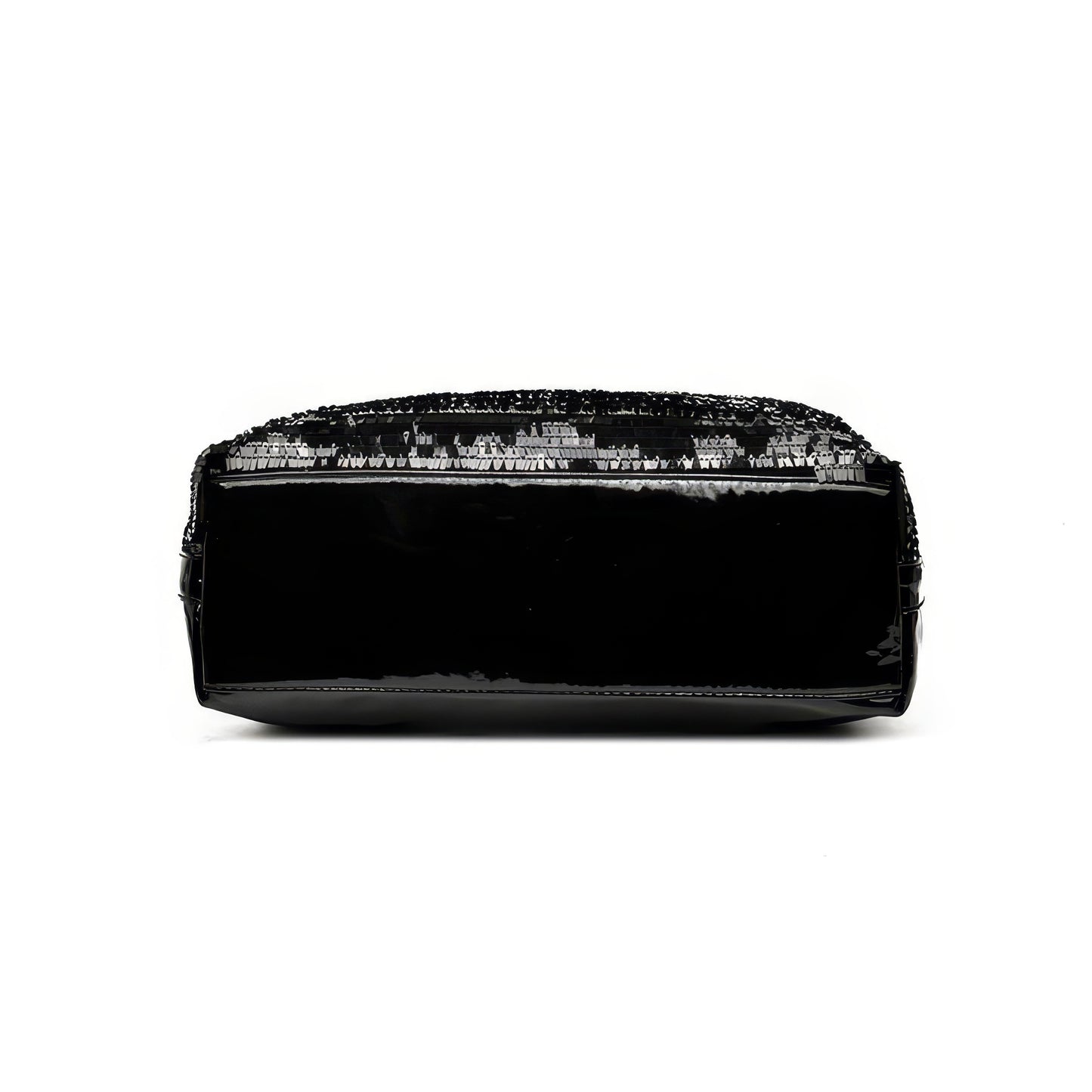 Sleek Glossy Black Shoulder Bag
