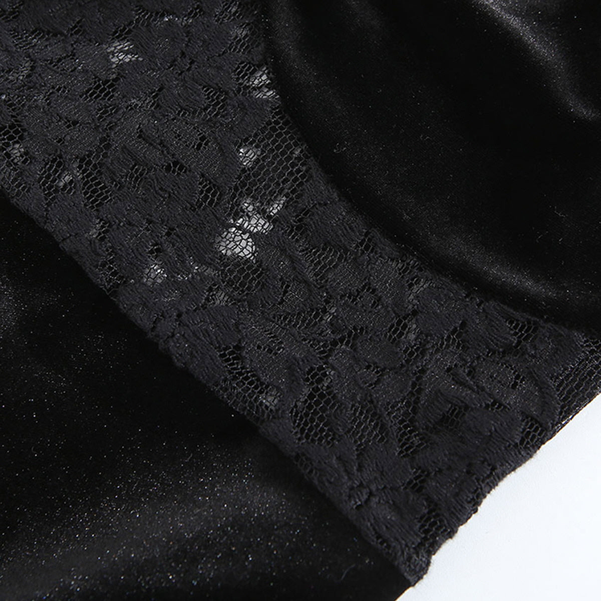 Velvet Lace Panel Midi Dress