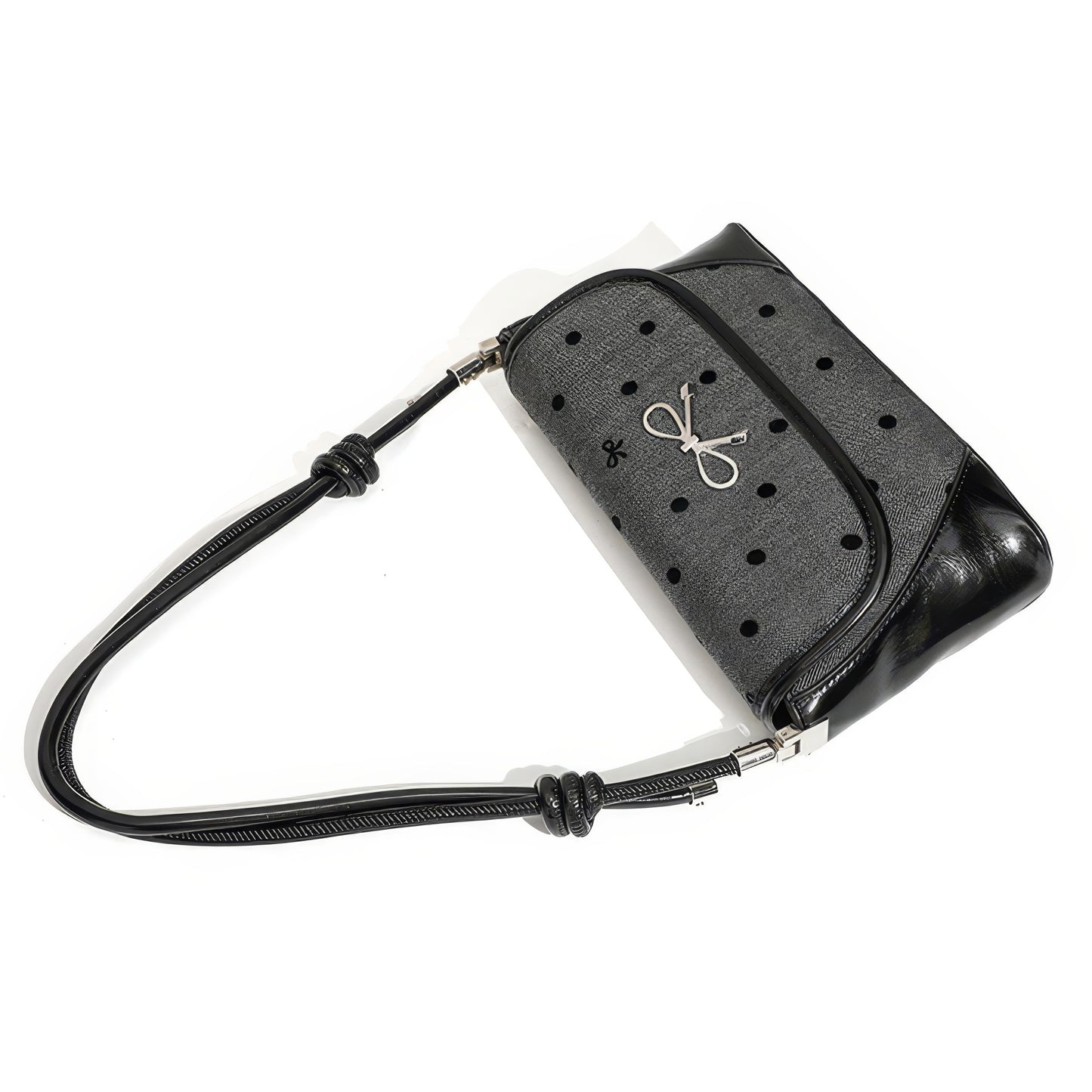Polka Dot Bow Flap Shoulder Bag