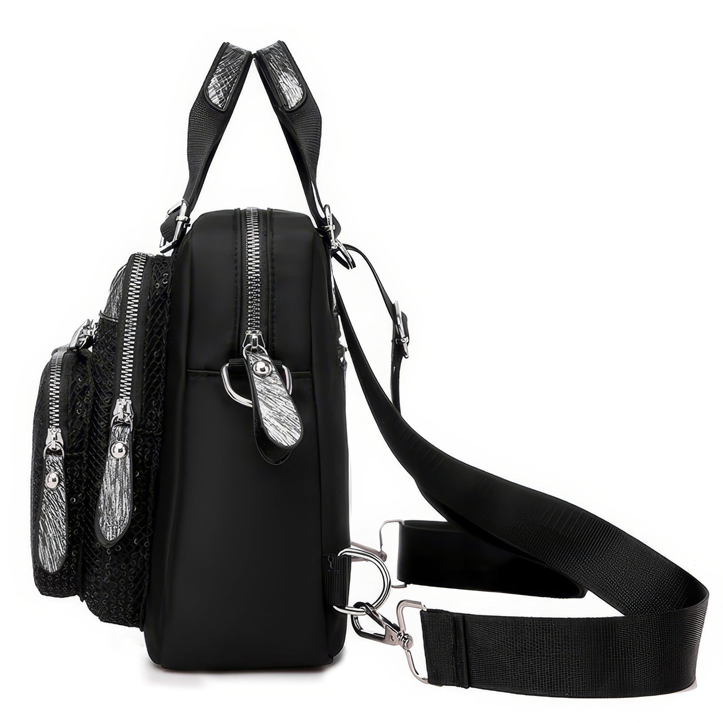 Sequin Panel Multi-Way Mini Backpack