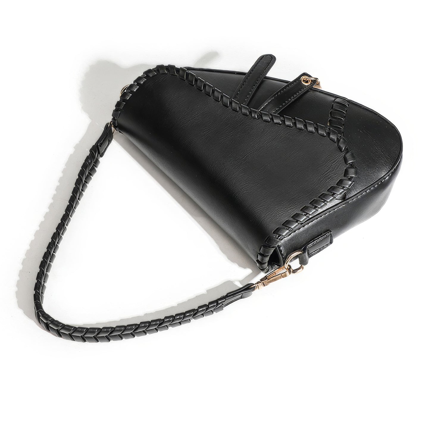 Asymmetrical Saddle Stitch Shoulder Bag