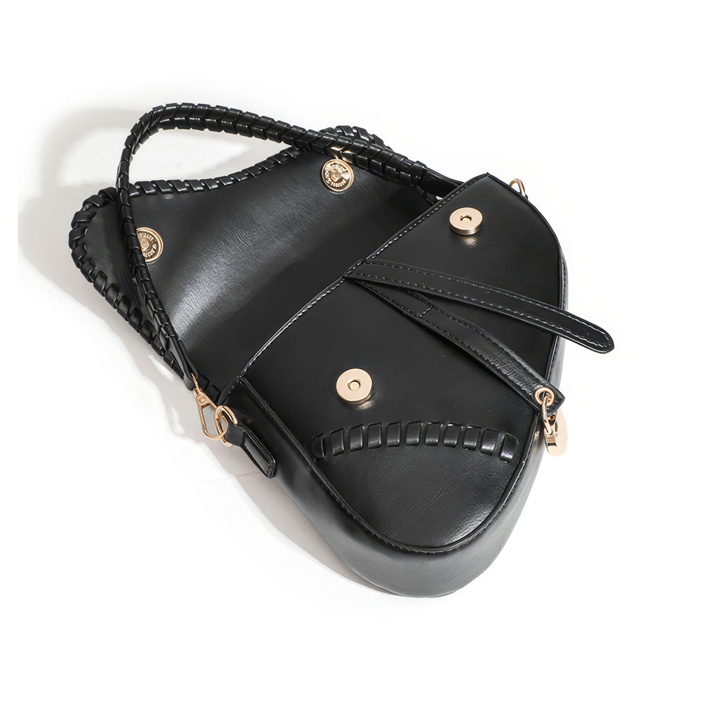 Asymmetrical Saddle Stitch Shoulder Bag