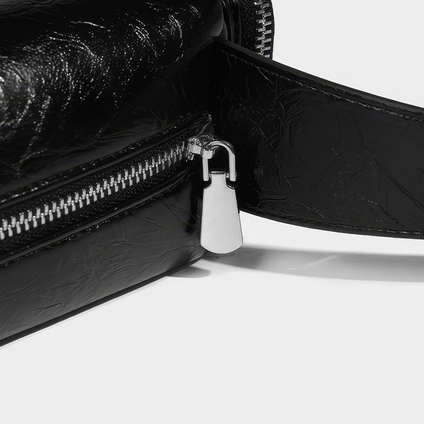 Glossy Buckle Strap Barrel Shoulder Bag