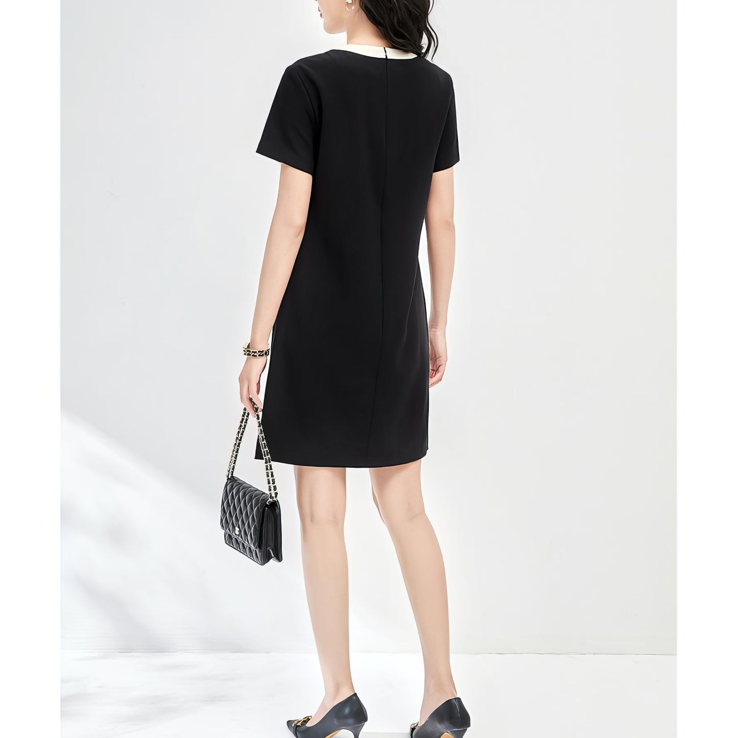 Contrast Trim Pocket Mini Dress