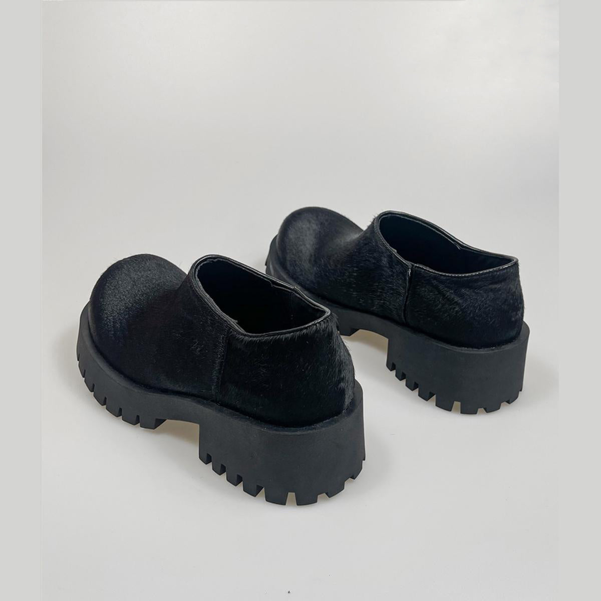 Faux Fur Chunky Platform Shoes