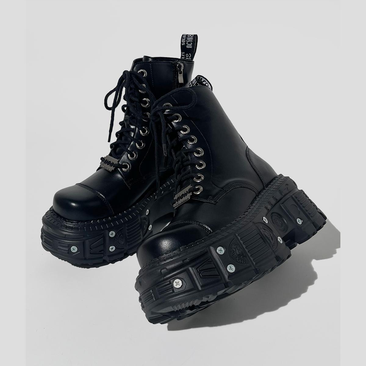 Chunky Metal-Studded Platform Boots