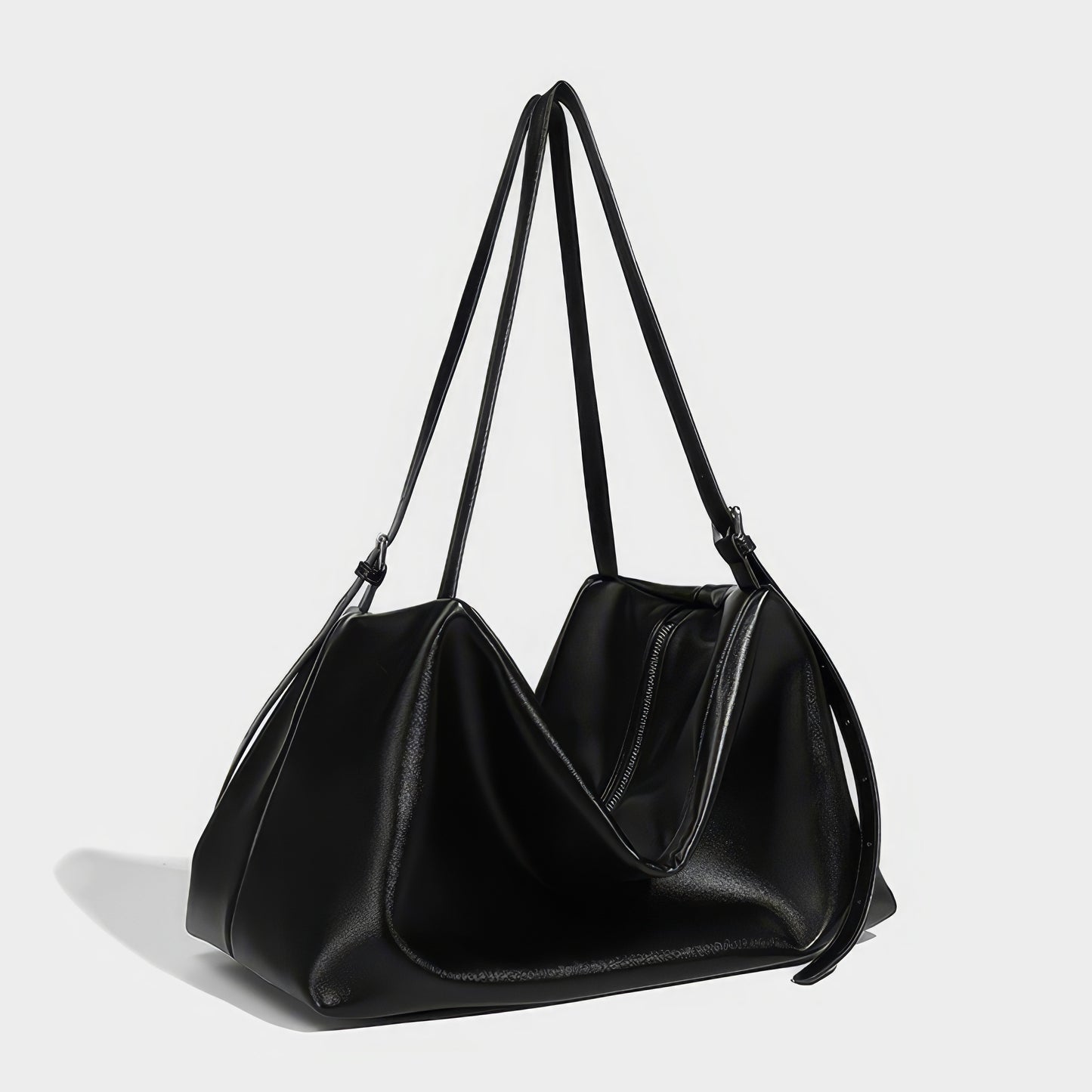 Pleated Soft Faux Leather Shoulder Bag