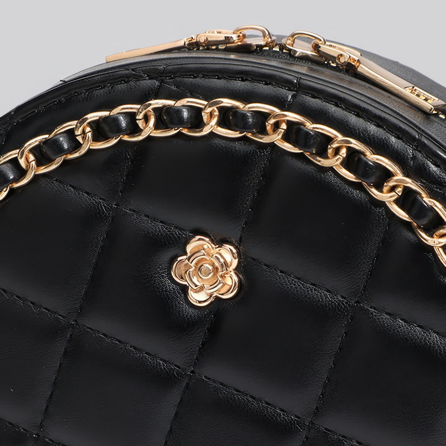 Quilted Circle Chain Mini Bag