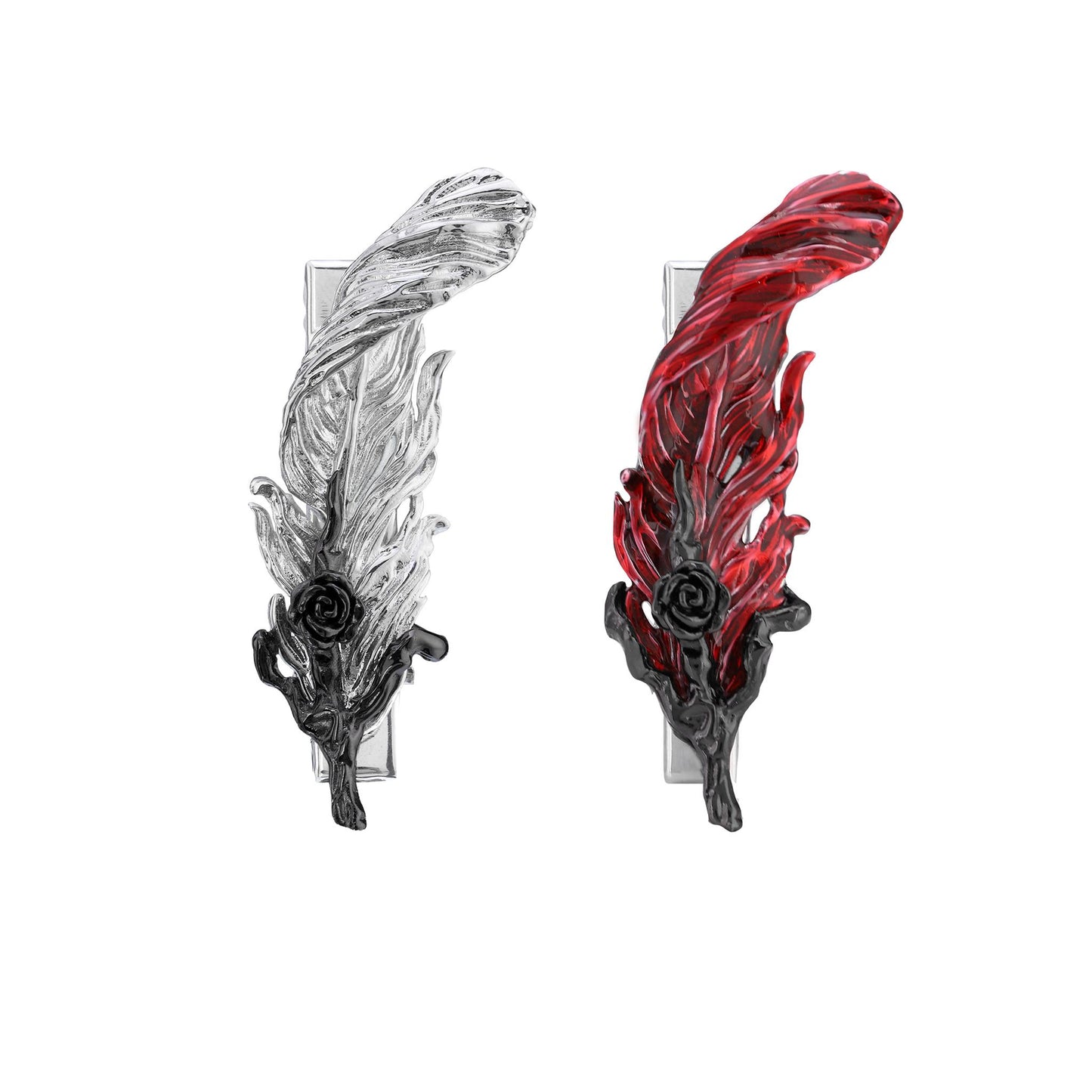 Flame Feather Metal Hair Clip