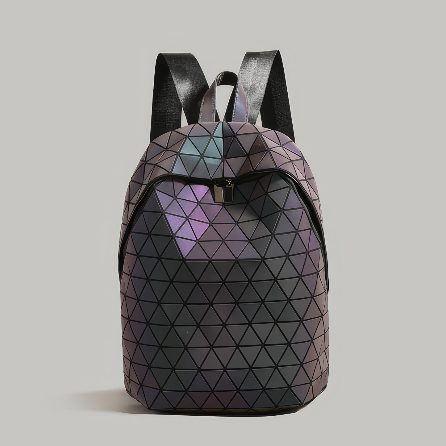 Geometric Reflective Prism Panel Backpack