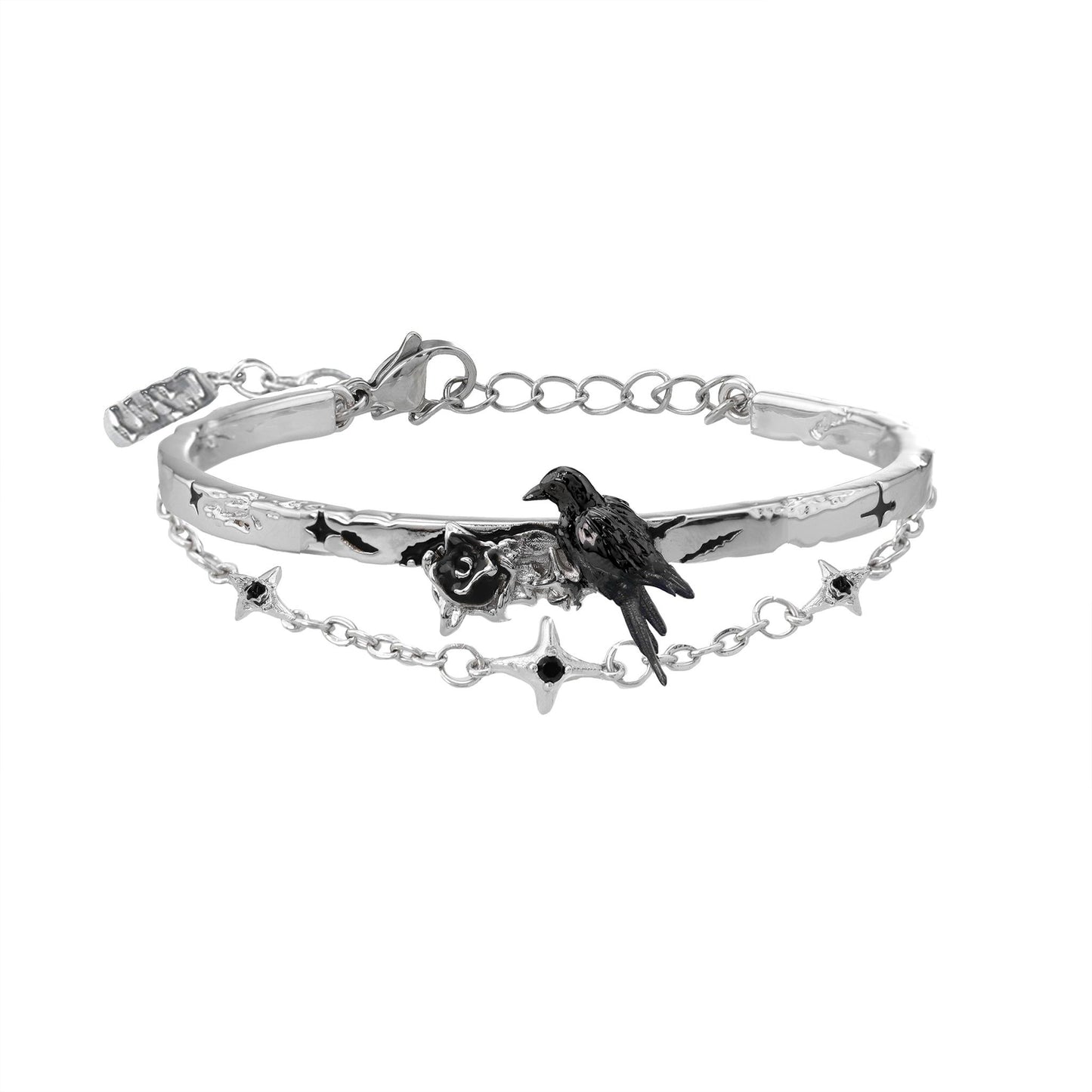 Raven Rose Chain Bangle Bracelet