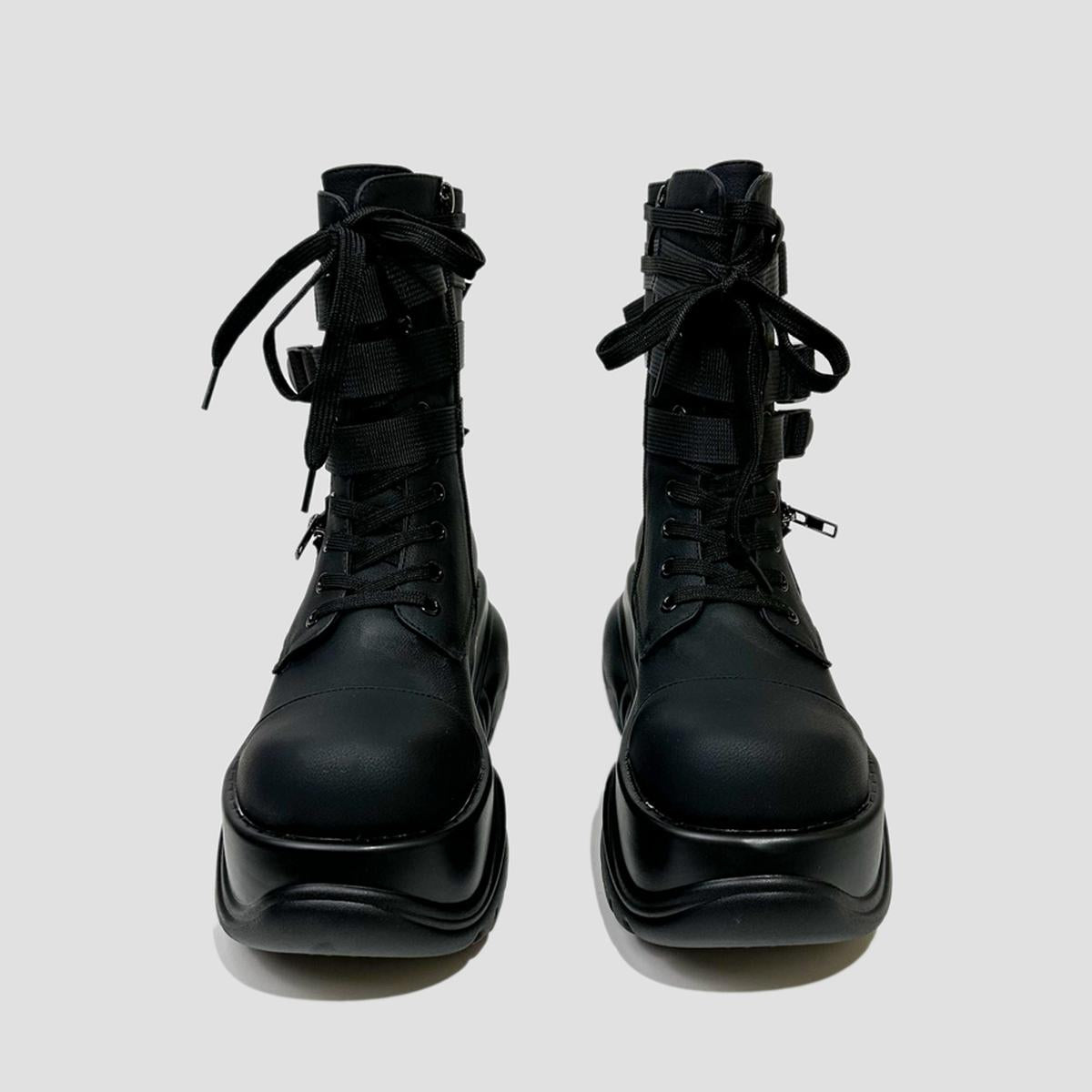 Strapped Platform Combat Boots