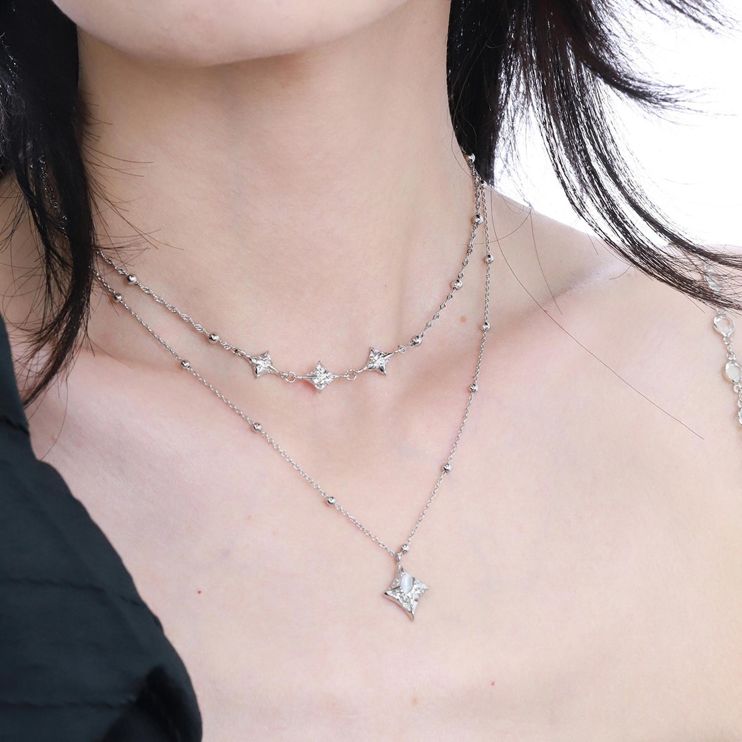Starlit Crystal Layered Necklace